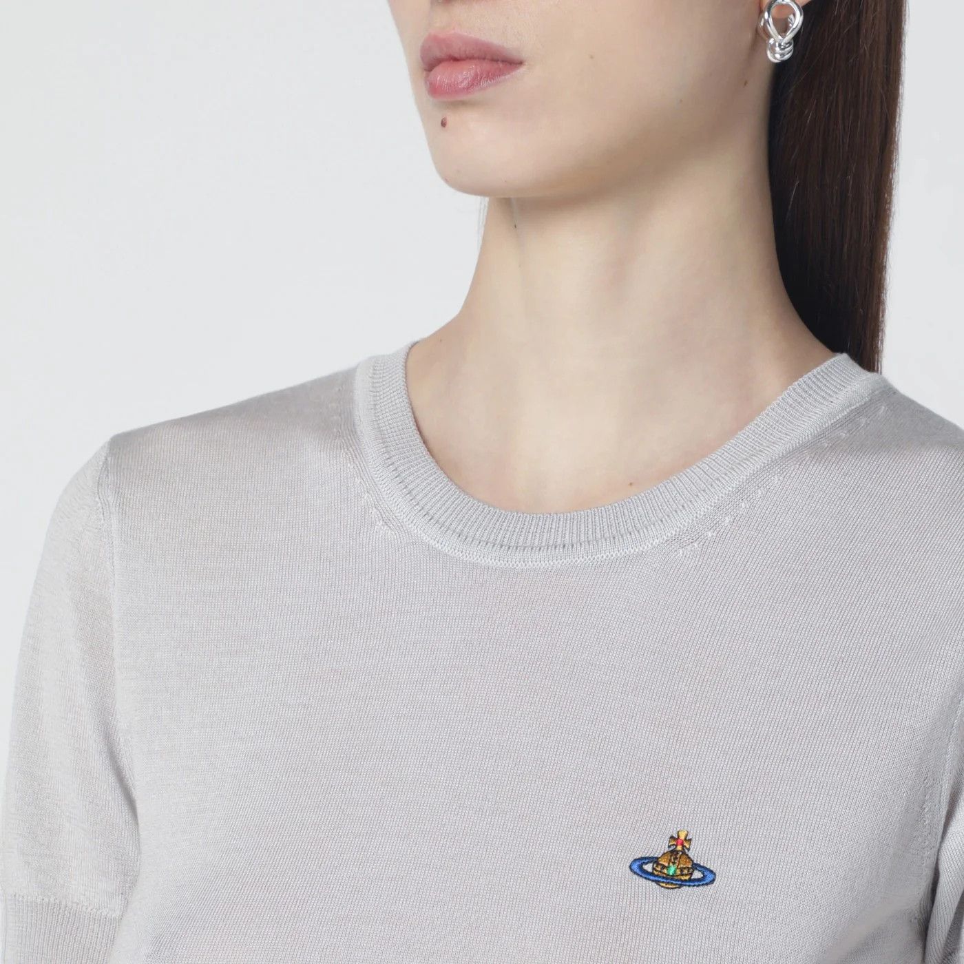 Vivienne Westwood o1d2blof0526 Wool And Silk Top in Light Grey Size M / US 6-8 / IT 42-44 - 4 Thumbnail