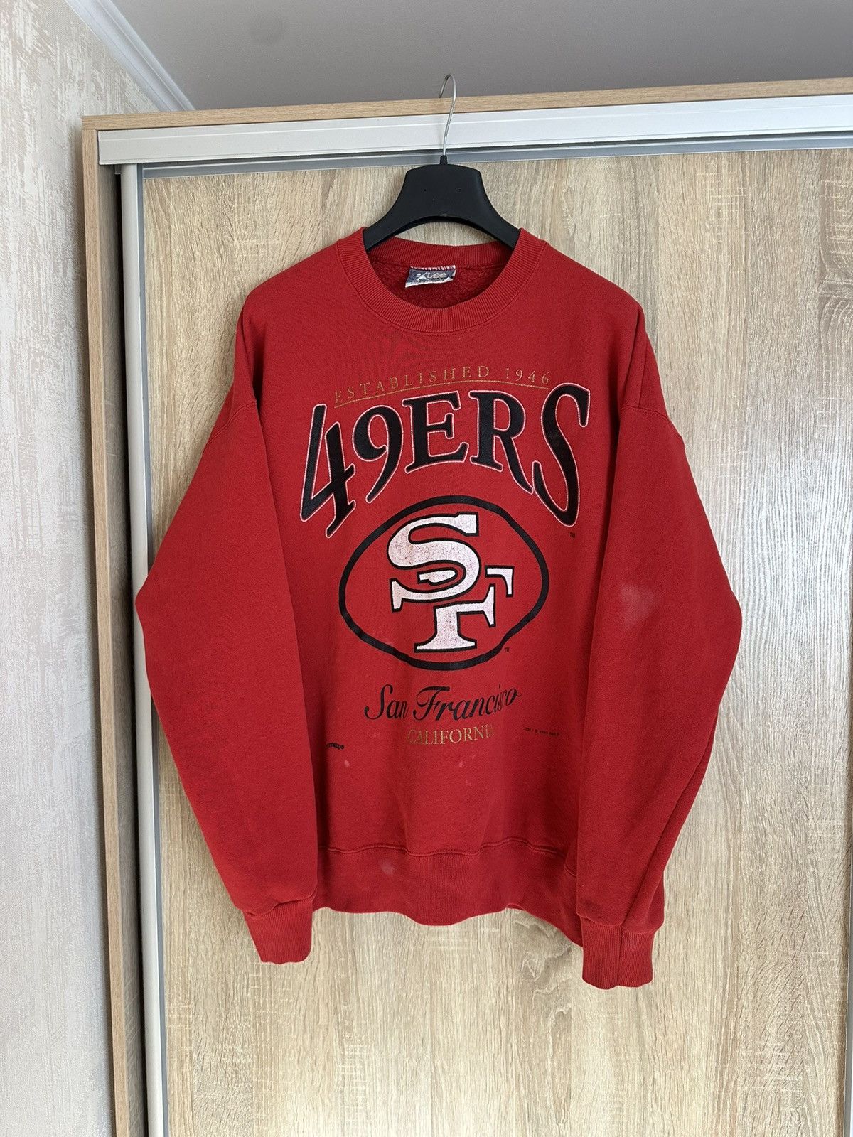 Lee 🔥 1995 San Francisco 49ers NFL Lee USA Sweatshirt Pullover Size US XL / EU 56 / 4 - 1 Thumbnail