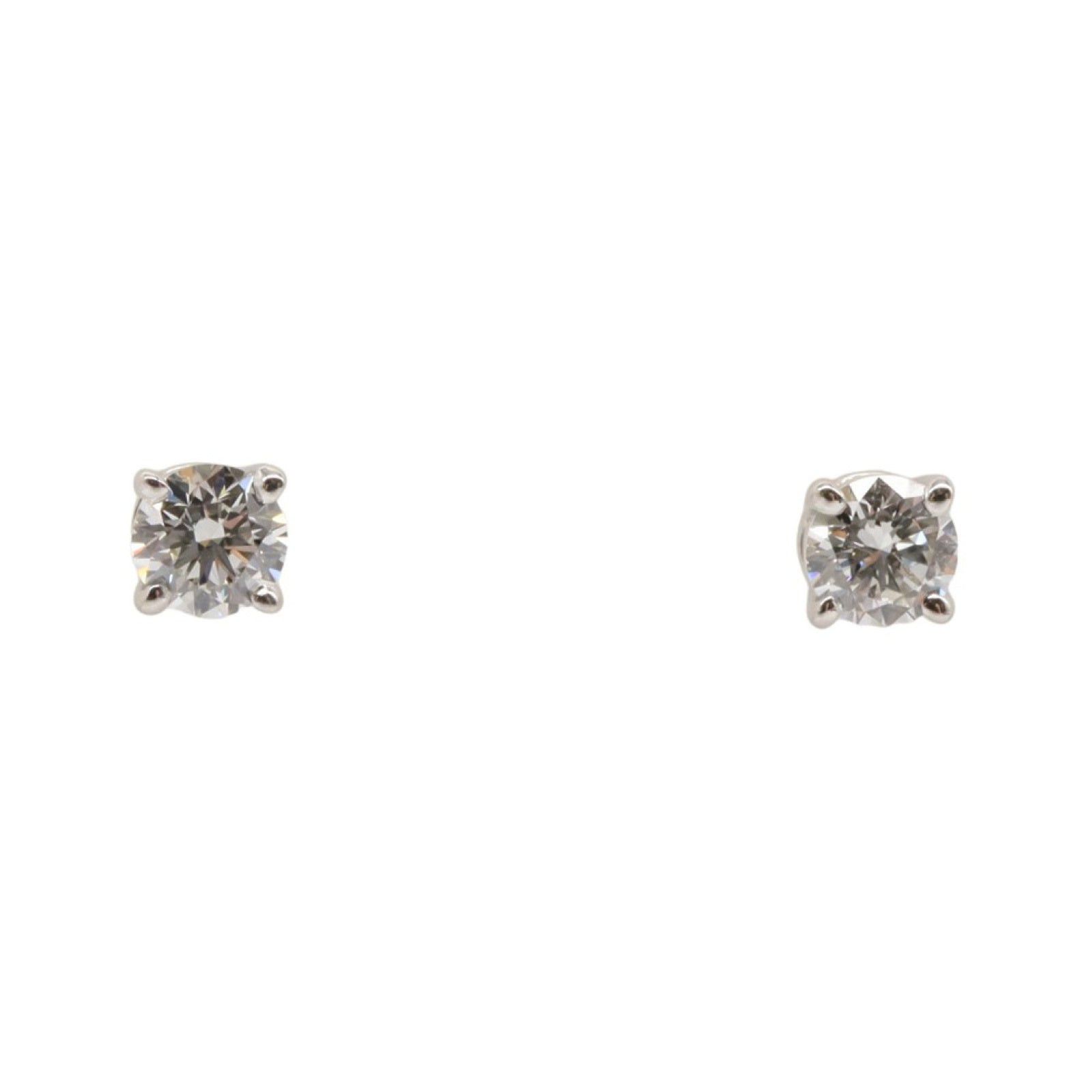 Tiffany & Co. Tiffany Co Solitaire Earrings Pt950 Platinum Diamond Clear Size ONE SIZE - 1 Thumbnail