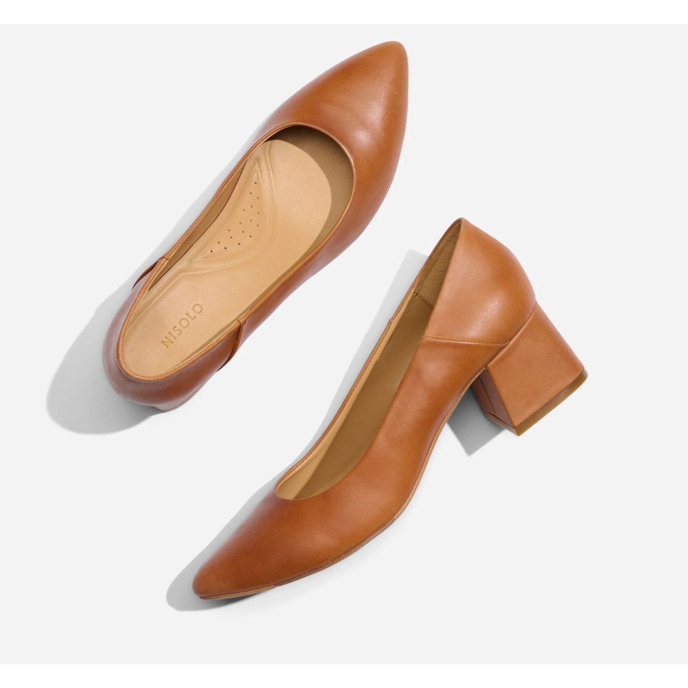 Nisolo NWT NISOLO Fiorela Mid Heel Leather Pumps Caramel Tan Sz 8.5 Size US 8.5 / IT 38.5 - 4 Thumbnail