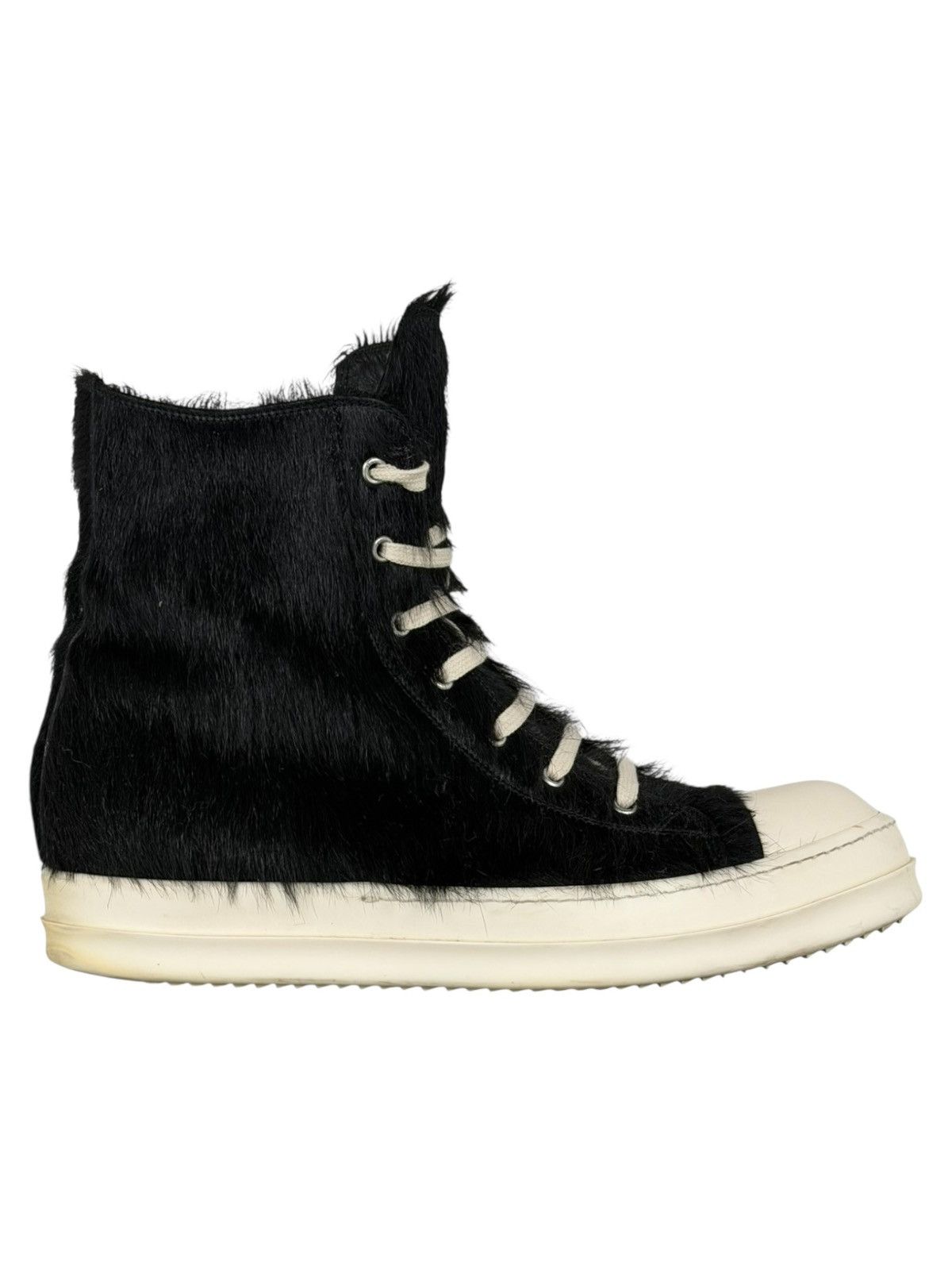 Rick Owens Rick Owens Black Calf Pony Hair Mainline Ramones Size US 12.5 / EU 45-46 - 2 Thumbnail