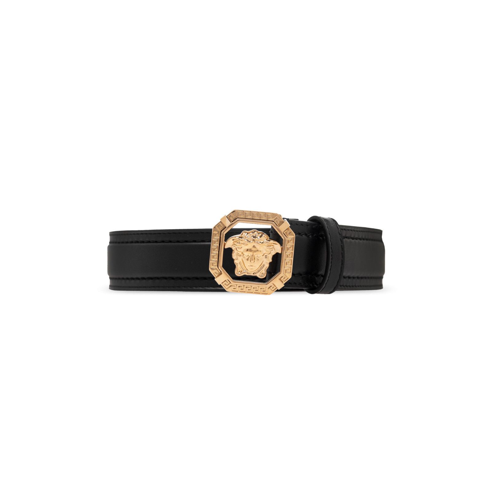 Versace VERSACE Black Leather Belt New & Authentic (Men's size:85;) Size ONE SIZE - 1 Thumbnail