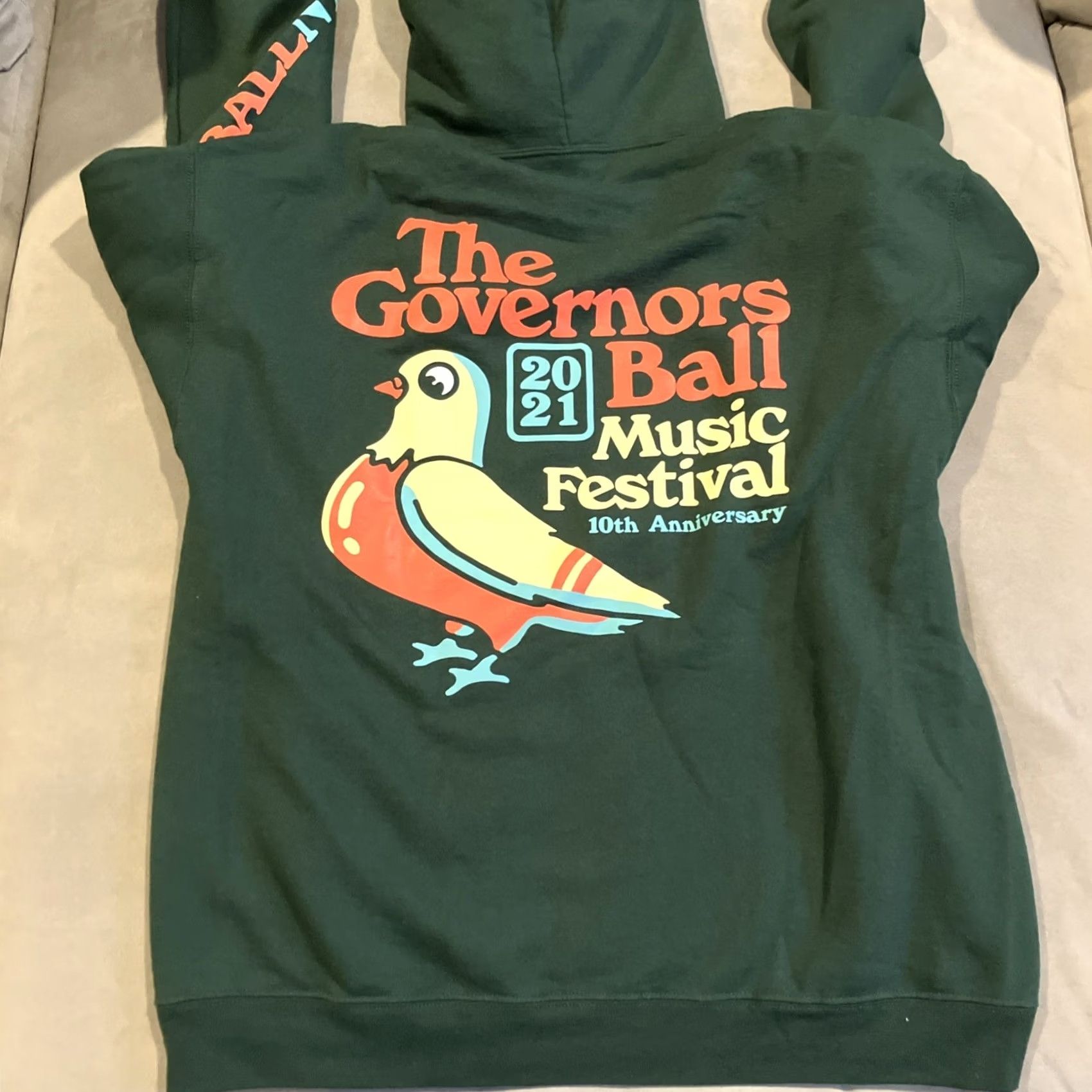 Bally Gov Ball NYC 2021 - Billie Eilish/Post Malone XL Hoodie - Green Fleece Size US XL / EU 56 / 4 - 5 Thumbnail