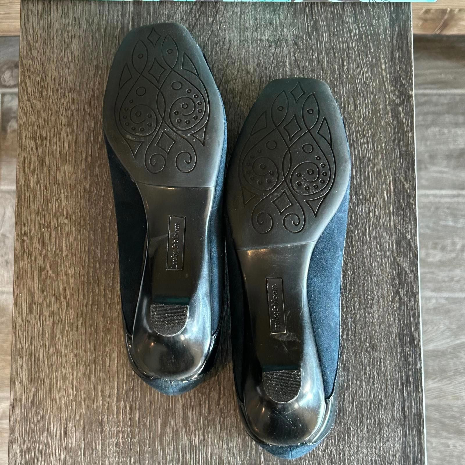 Designer ruby & bloom Navy Suede Patent Leather Trim Womens Size 8N Size US 8 / IT 38 - 6 Thumbnail