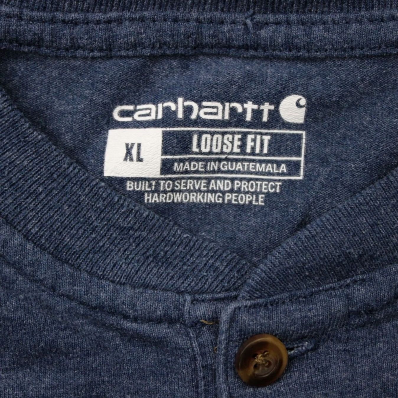 Carhartt Carhartt Henley Shirt Mens XL Blue Short Sleeve Cotton/Polyester Crew Neck T-Shirt Size US XL / EU 56 / 4 - 7 Thumbnail