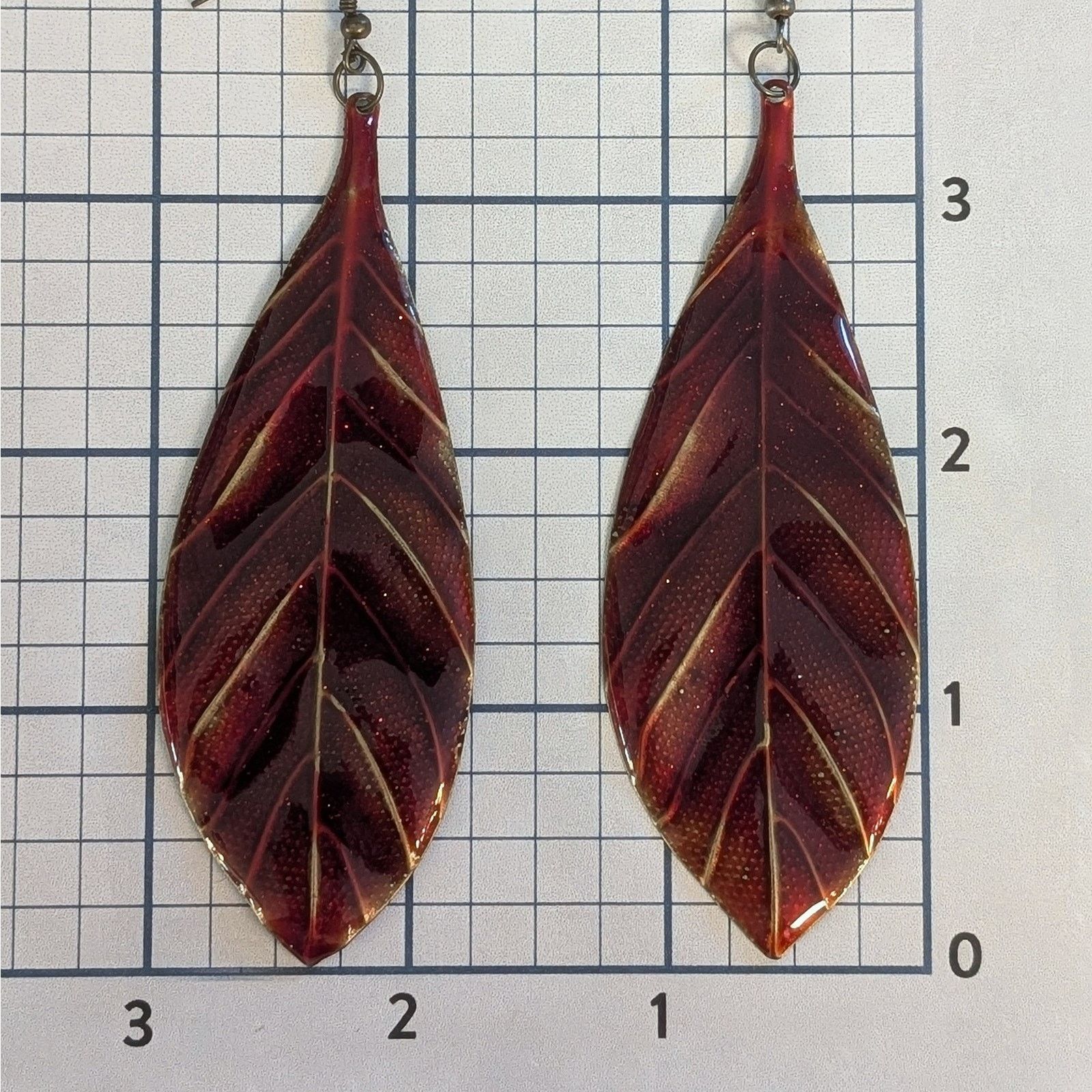 Other Nature-Inspired VTG 1980s Bronze & Rust Leaf-Shaped Earrings Size ONE SIZE - 6 Thumbnail