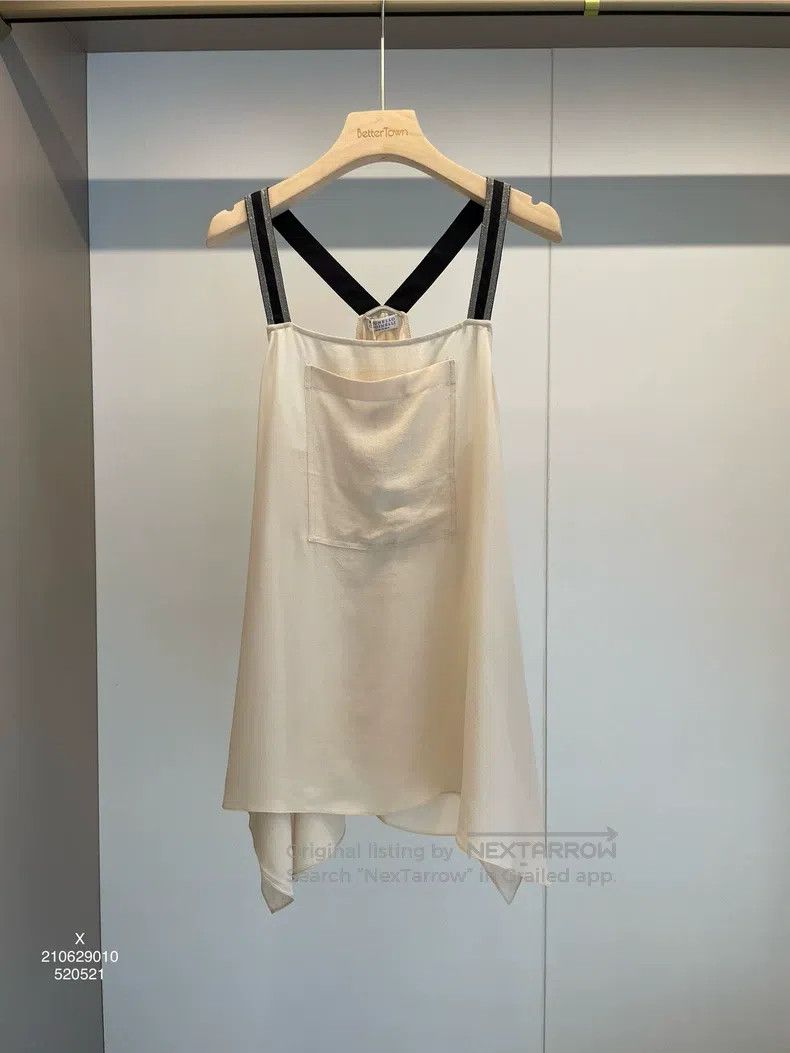 Brunello Cucinelli Brunello Cucinelli Beige Beaded Silk Vest Size M / US 6-8 / IT 42-44 - 1 Thumbnail