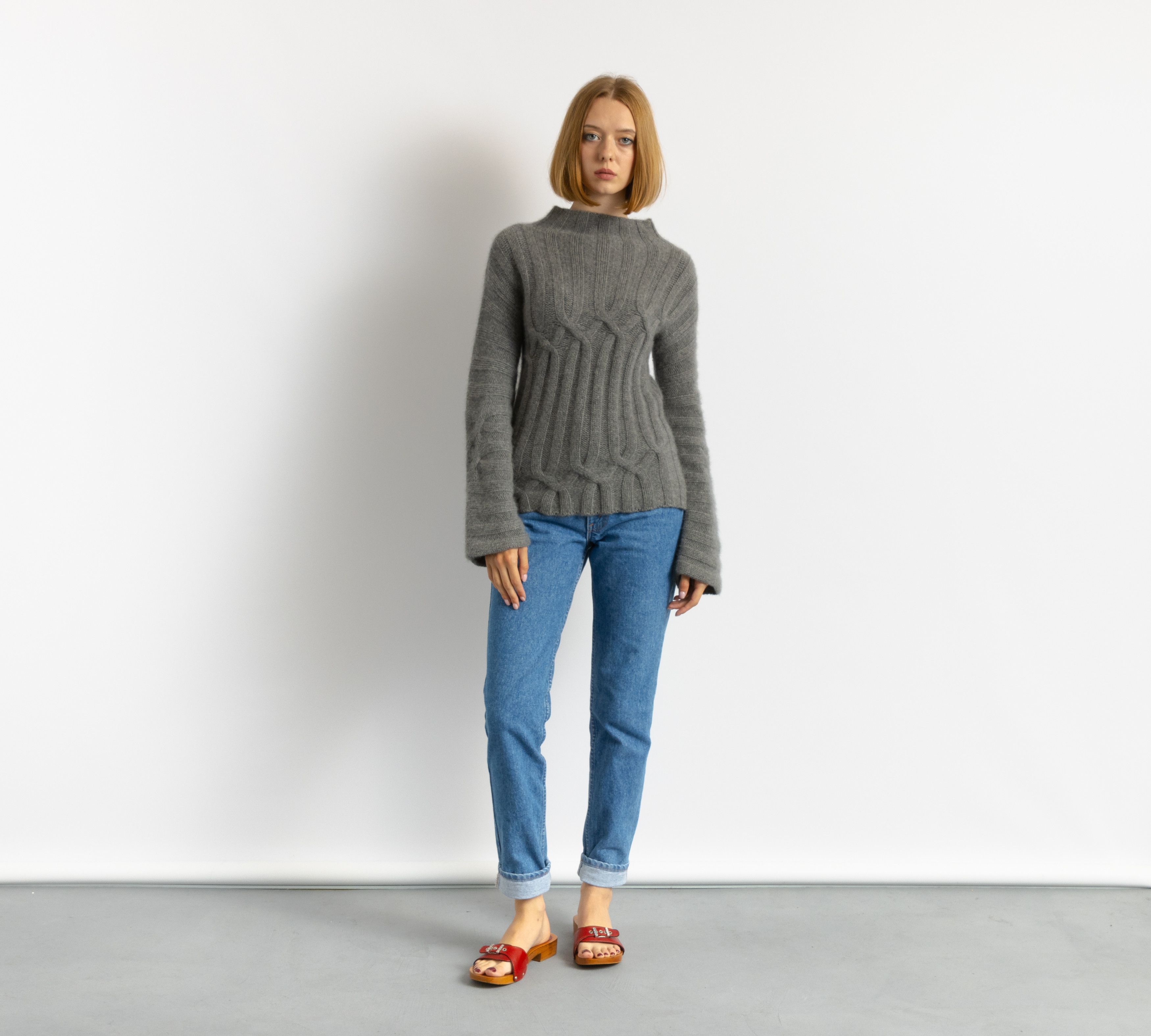 Brioni Womens Jumper Brioni Grey Jumper Cashmere Sweater 6020 Size S / US 4 / IT 40 - 2 Thumbnail