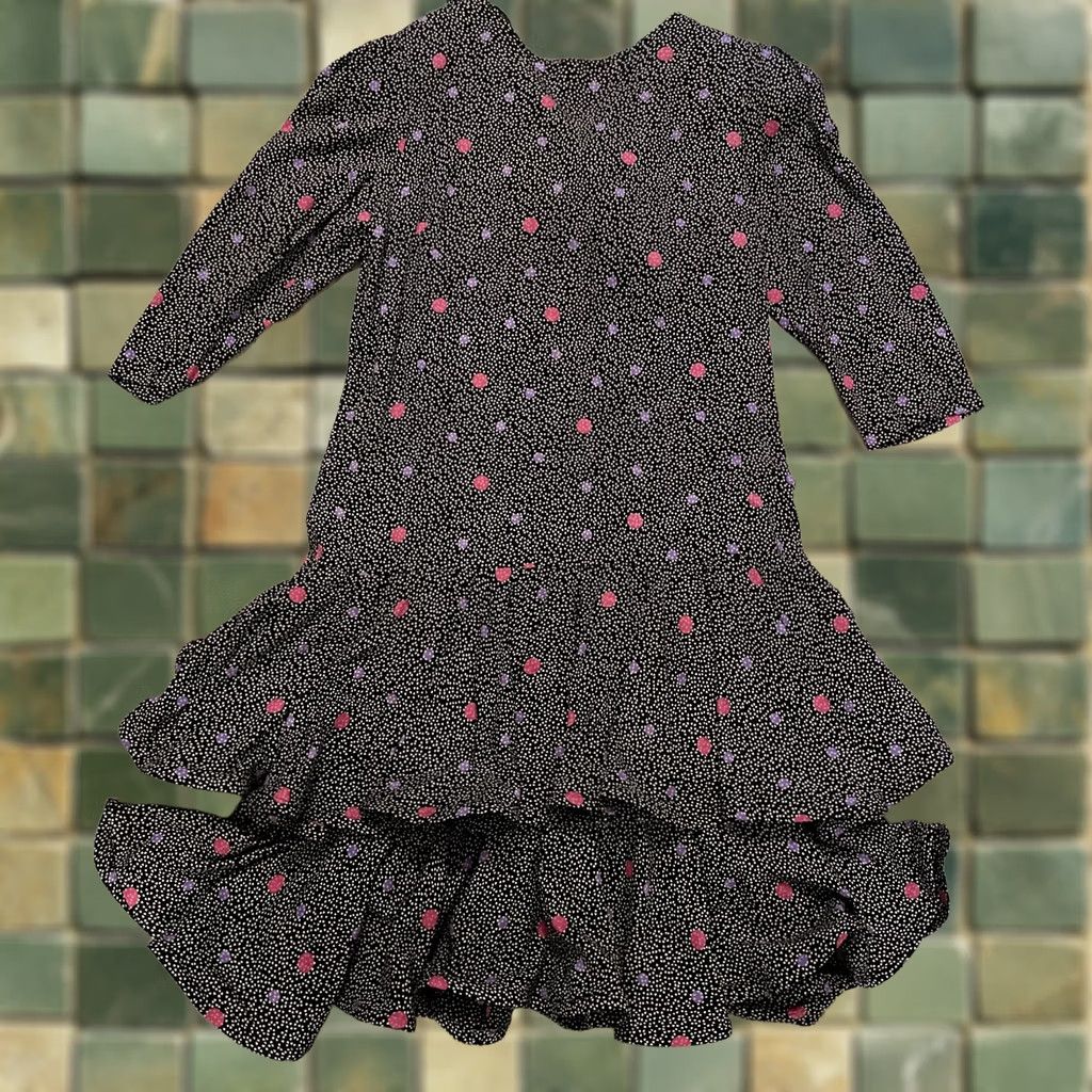 IWC Schaffhausen VINTAGE Jane Schaffhausen Belle France Polk Dot Prairie Dress Size 12 Long Sleeve Knee Length Black Rayon Zipper Pocket Fit & Flare Woman Casual Size XL / US 12-14 / IT 48-50 - 1 Thumbnail
