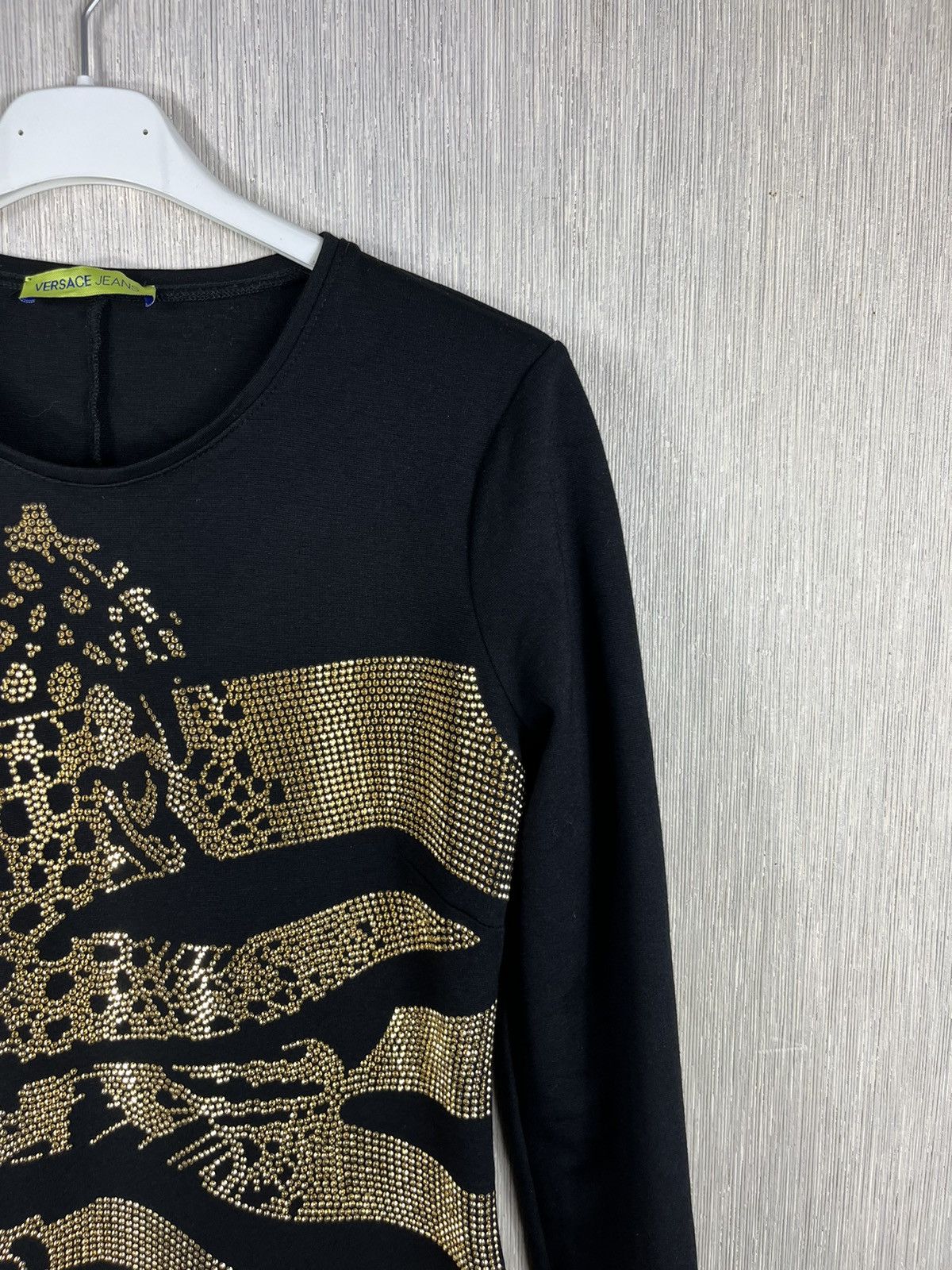 Designer × Versace × Versace Jeans Couture Versace jeans bodycon dress leopard golden metallic studs Size S / US 4 / IT 40 - 3 Thumbnail
