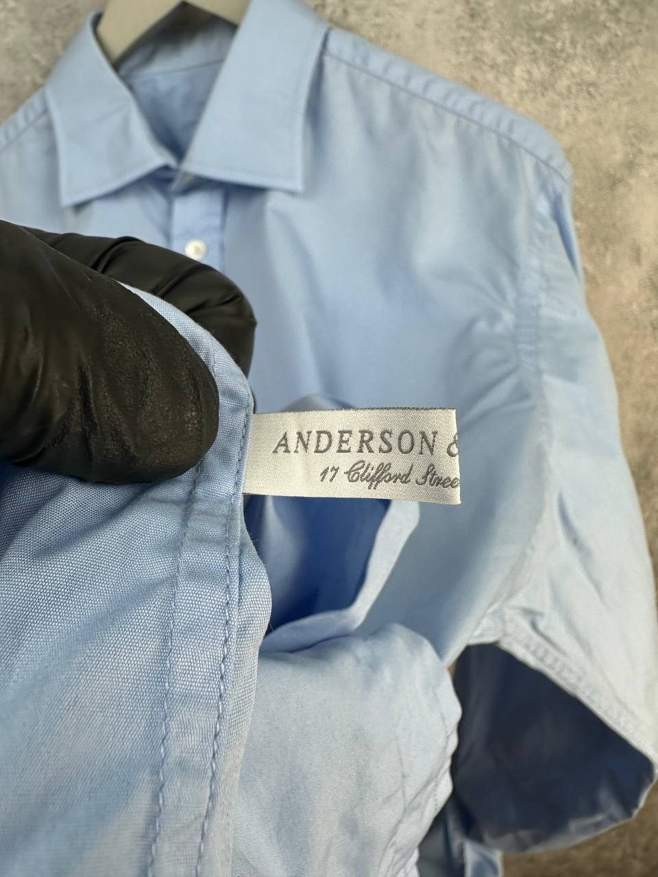 Anderson & Sheppard Anderson & Sheppard Savile Row Light Blue Dress Shirt French Size US XL / EU 56 / 4 - 14 Thumbnail