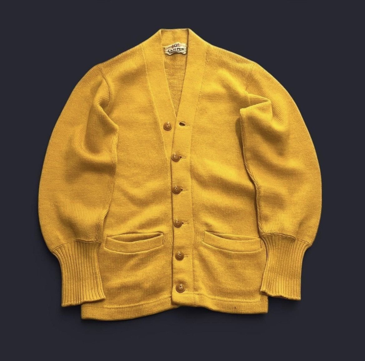 Other Yellow Campus Cardigan 40s 50s Size S / US 4 / IT 40 - 1 Thumbnail