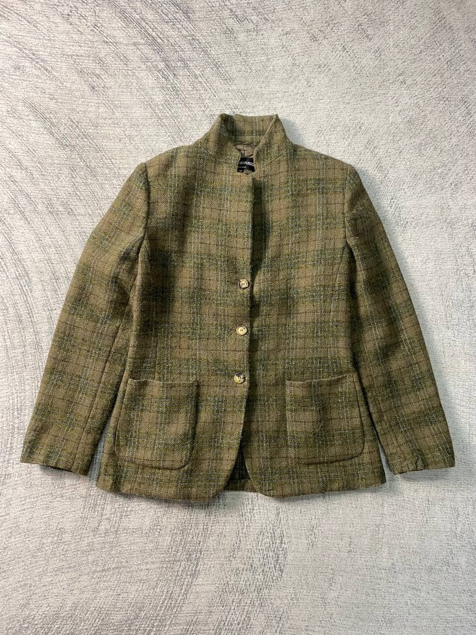 Other Antonio Fusco Italy Plaid Wool Women's Blazer Jacket Size L / US 10 / IT 46 - 1 Thumbnail