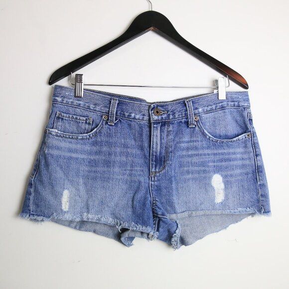 Lucky Brand Lucky Brand The Cut Off Rigid Denim Mid-Rise Shorts Size 34" / US 12 / IT 48 - 1 Thumbnail