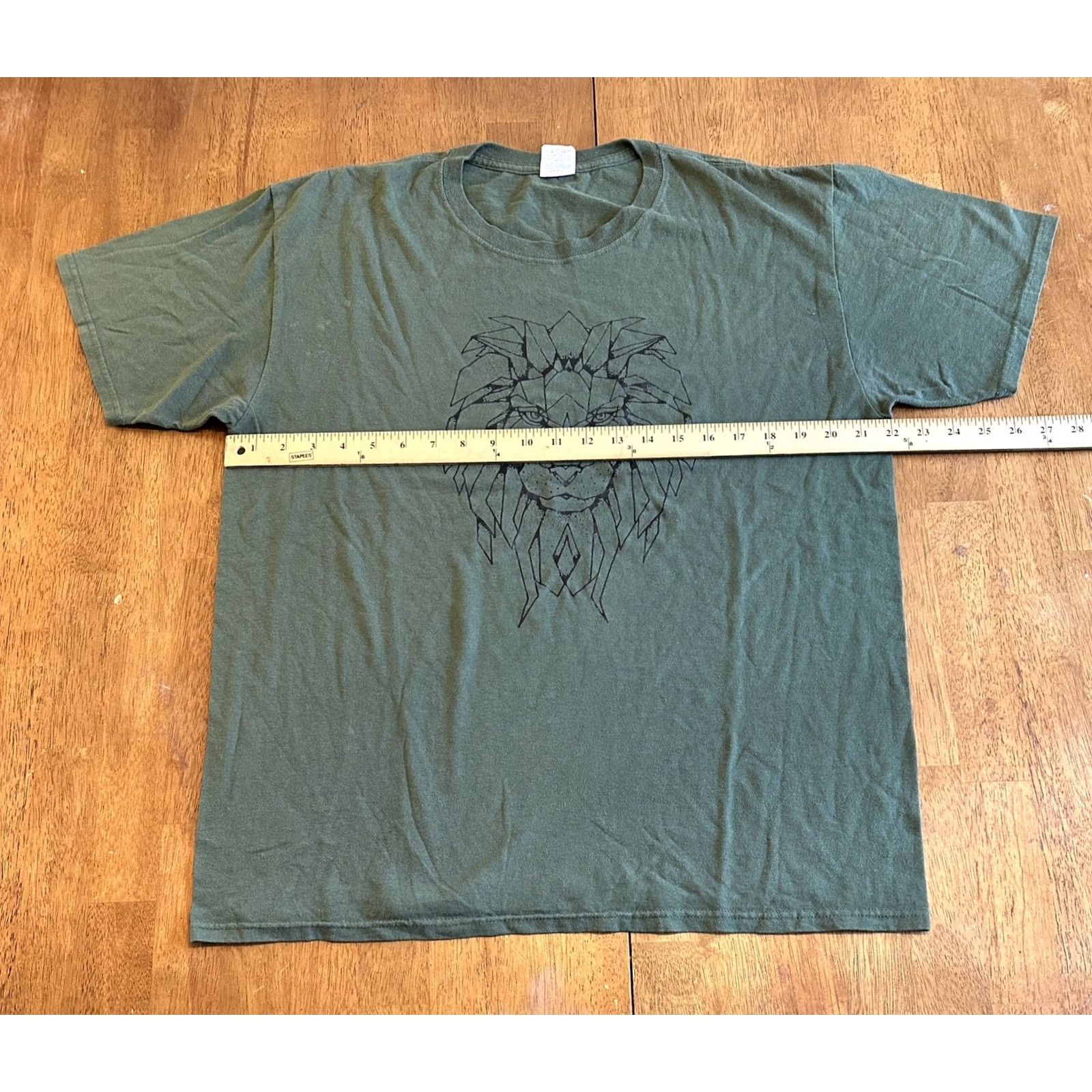 Jerzees JERZEES T-Shirt Lion Argyle Print Graphic Tee Large Green Men Size US L / EU 52-54 / 3 - 5 Thumbnail
