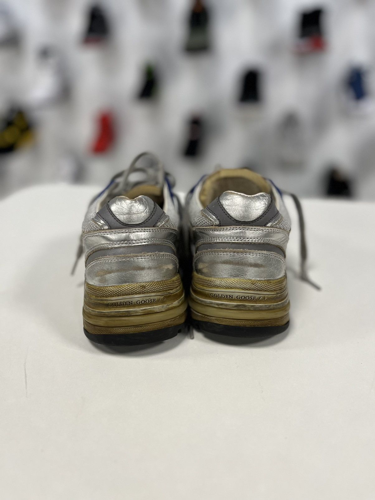 Golden Goose Men's Dad-Star in silver laminated leather Size US 6 / IT 36 - 6 Thumbnail