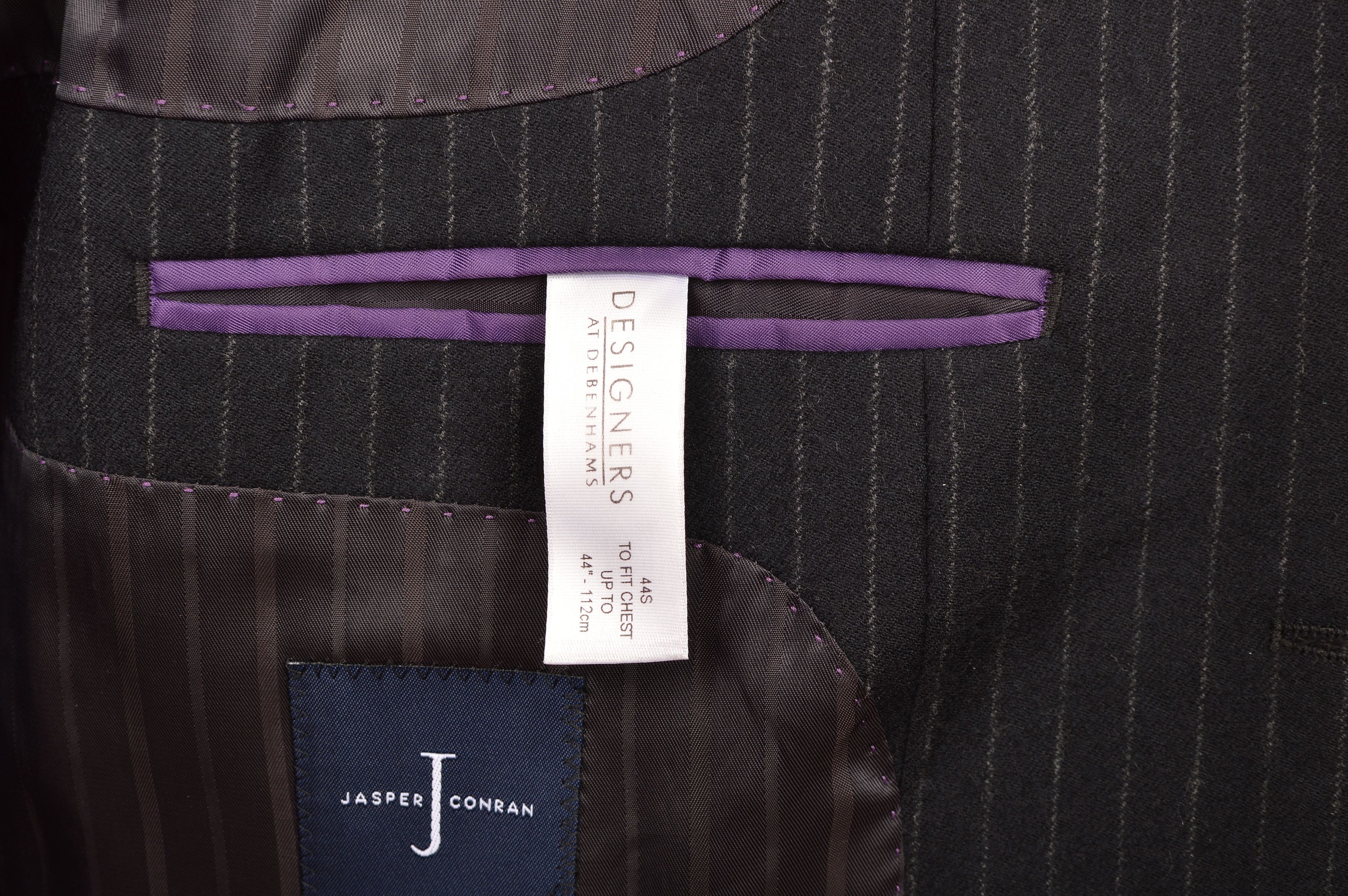 Jasper Conran DDP Jasper Conran Black Wool Striped Blazer Size 44S - 6 Thumbnail