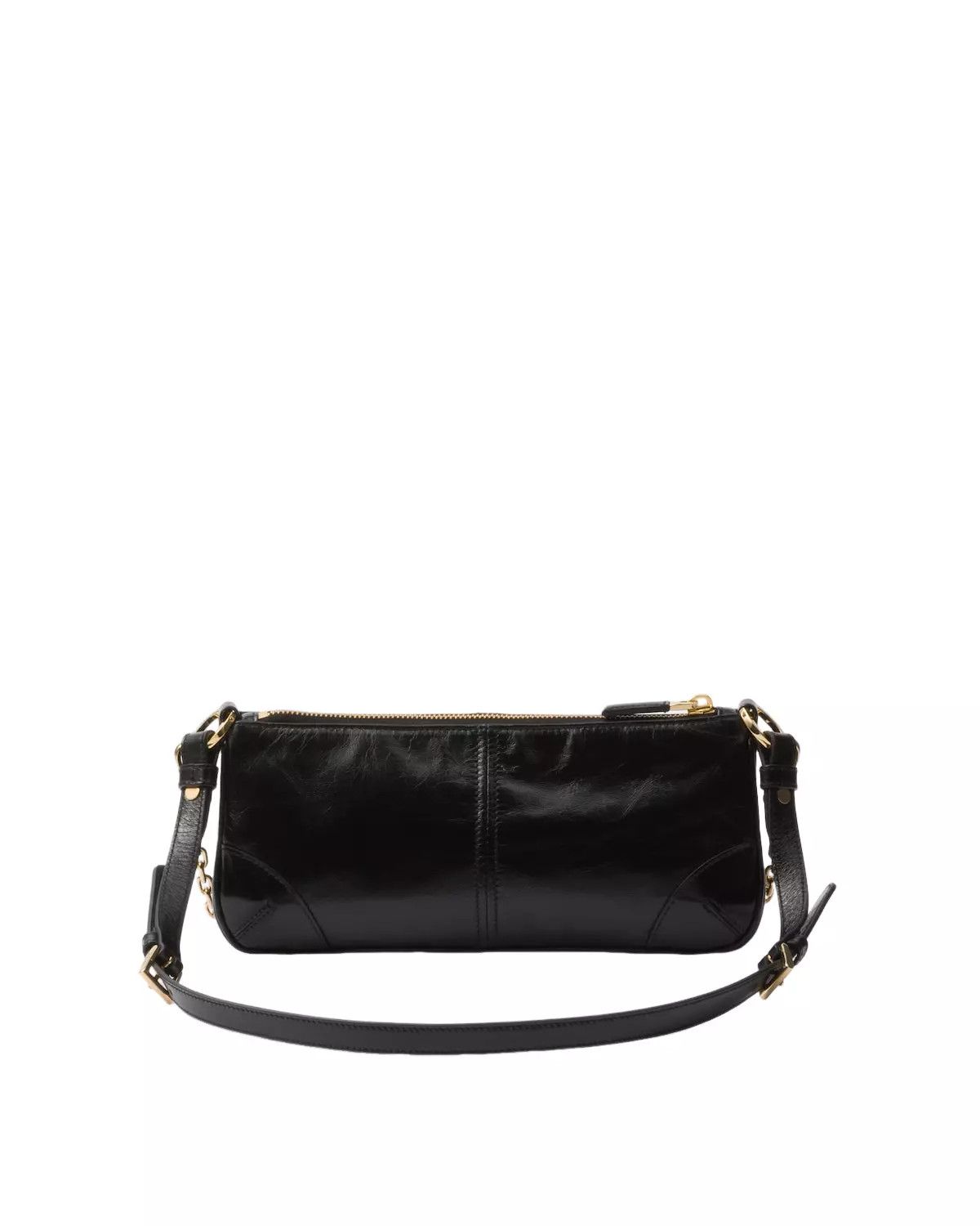 Prada PRADA Re-Edition 2002 Medium Black Leather Shoulder Bag Size ONE SIZE - 2 Thumbnail