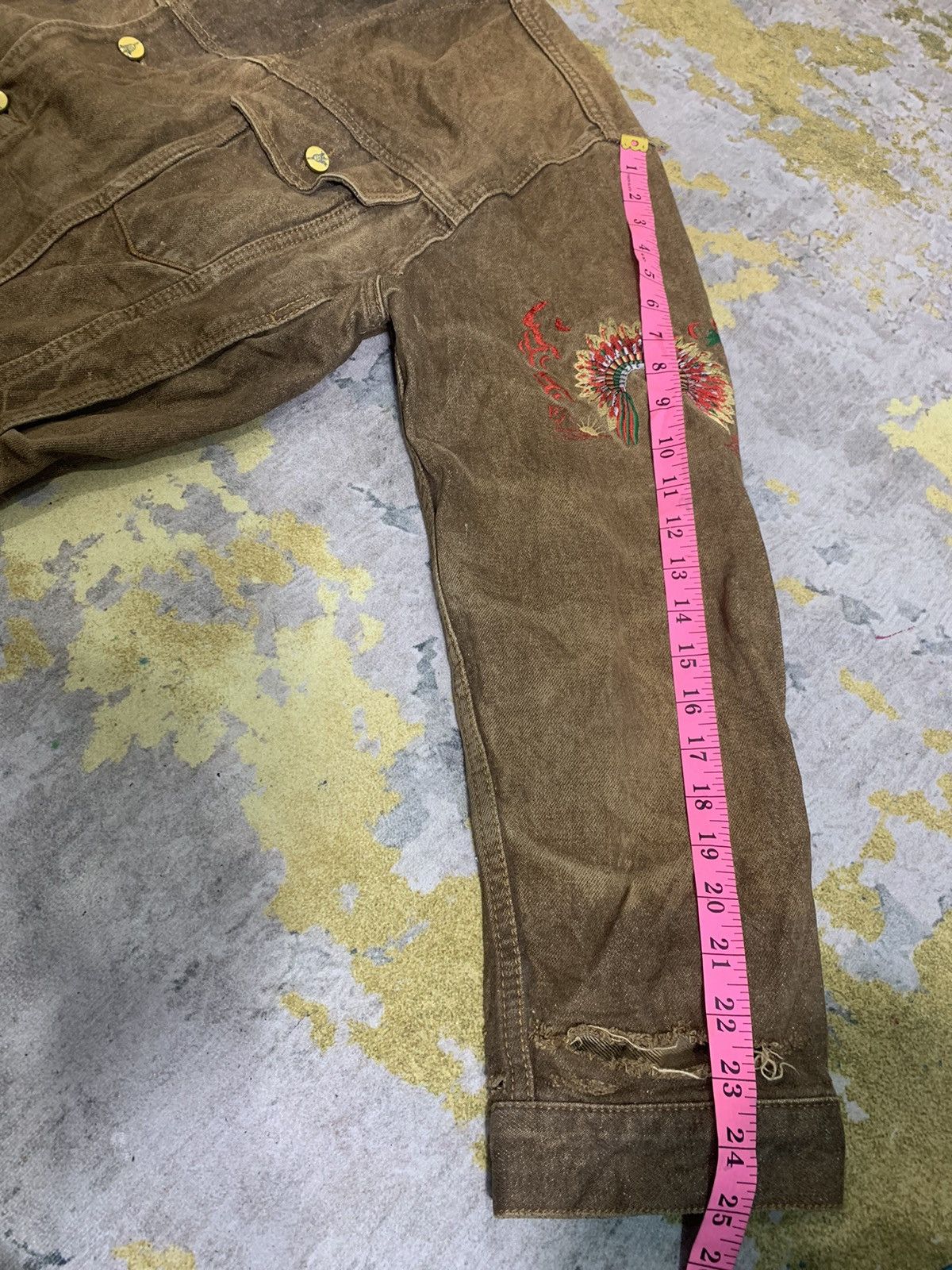 Vintage Vintage 80’s Cimarron Apache Distressed Denim Jacket Size US L / EU 52-54 / 3 - 15 Thumbnail