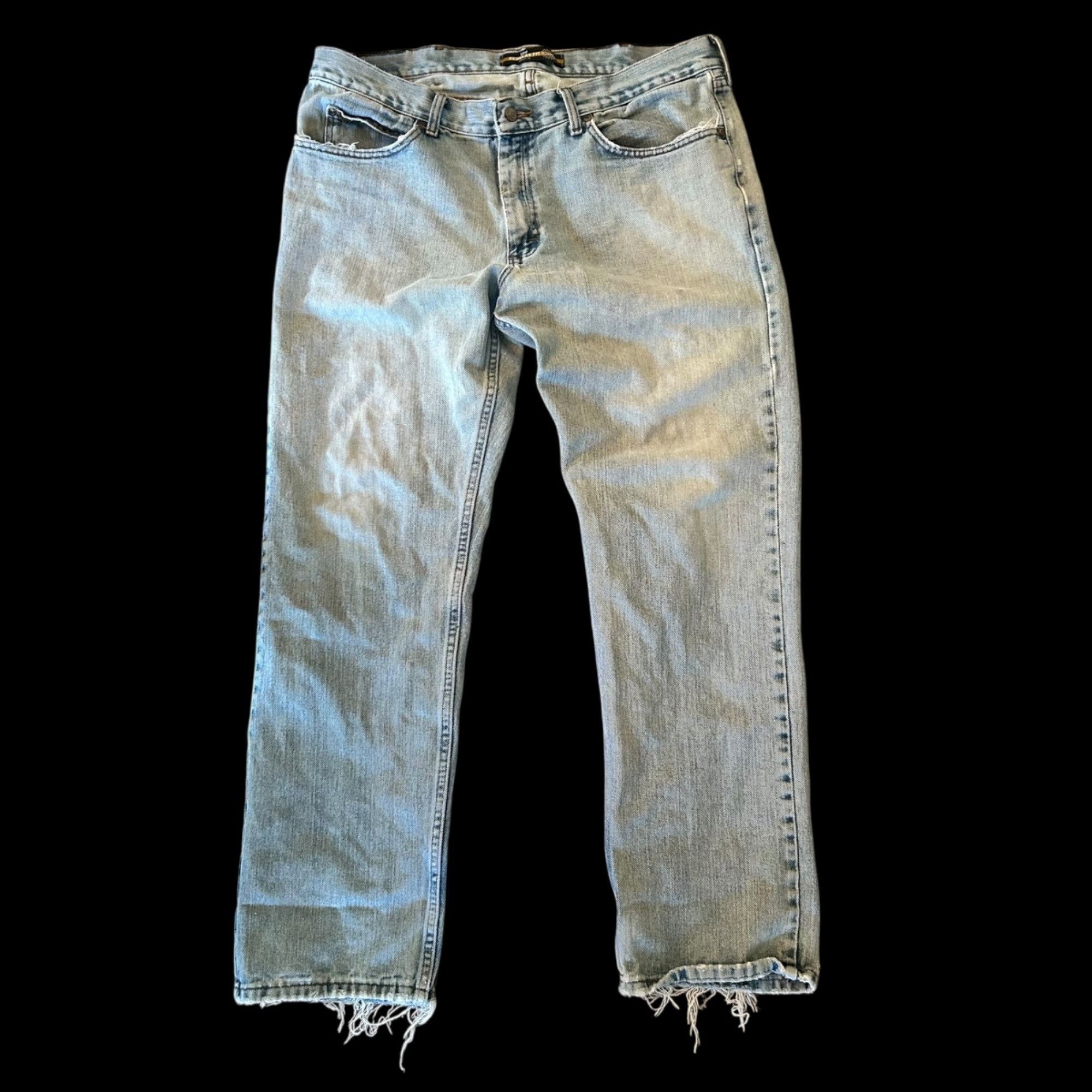 Lee Vintage Lee Light Wash Perfectly Distressed Denim Jeans Size US 38 / EU 54 - 9 Thumbnail