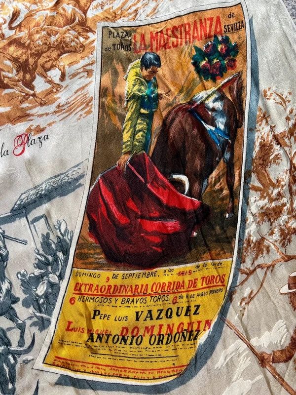 Other Vintage 1980’s Spain Silk Scarf Camino de la Plaza Size ONE SIZE - 6 Thumbnail