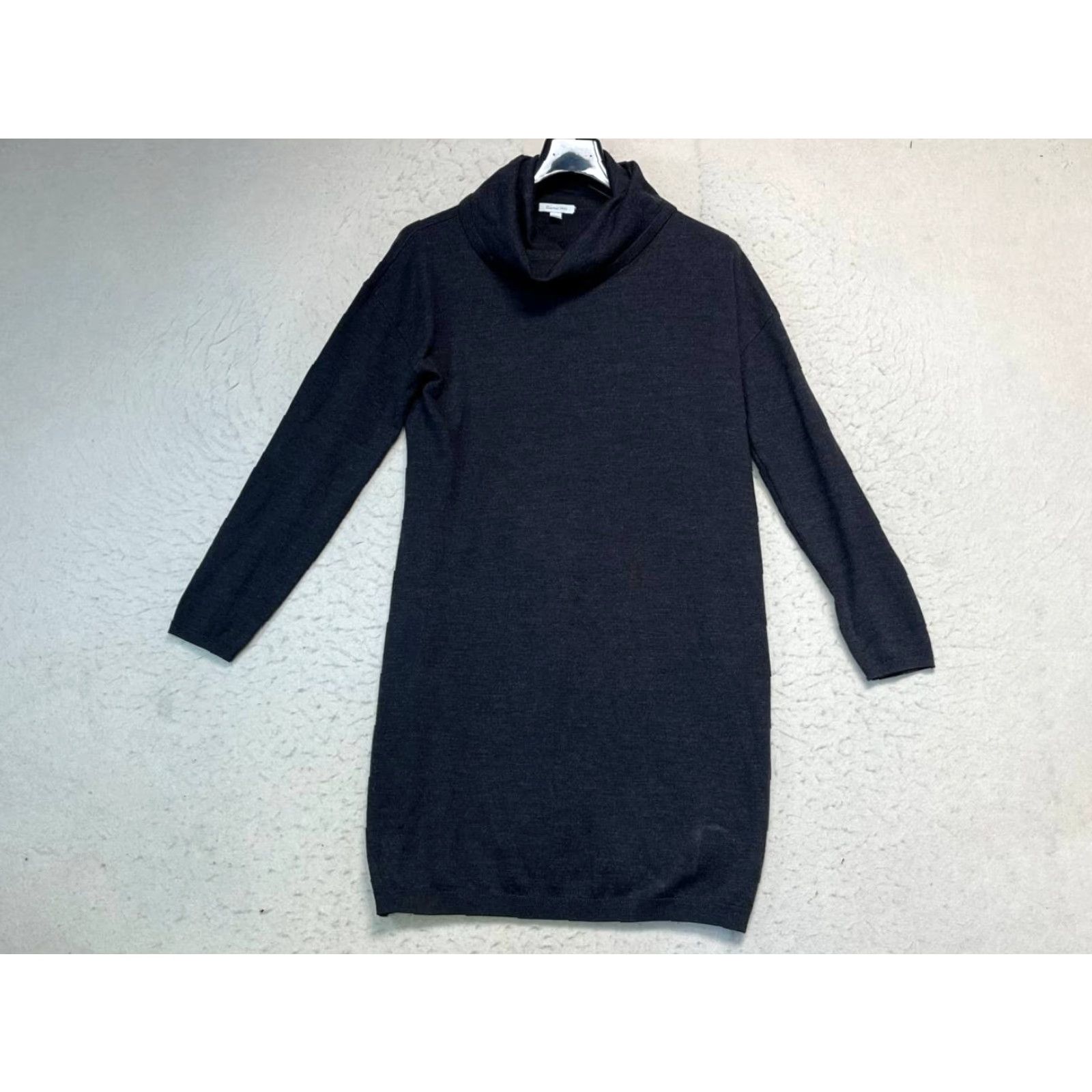 Vintage Garnet Hill Dress Merino Wool Sweater Size Small Cowl Neck Midi Black Womens Knitted Wool Dress Quiet Luxury Capsule Size S / US 4 / IT 40 - 2 Thumbnail