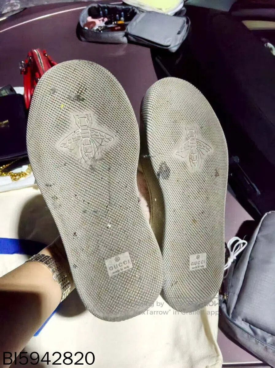 Gucci gucci screener leather canvas thick sole shoes. Size US 5.5 / EU 38 - 2 Thumbnail