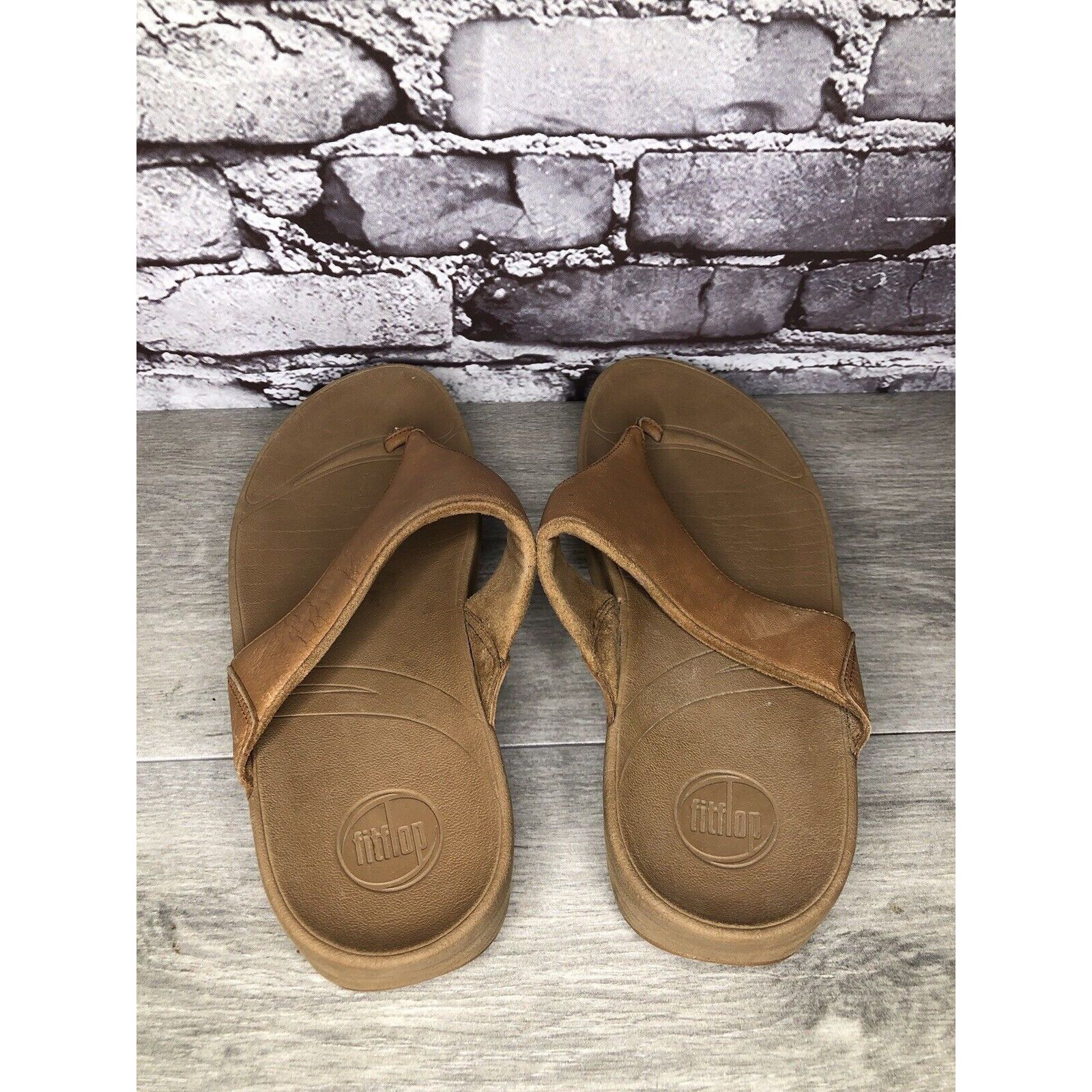 Other Fitflop Camel Tan Leather Flip Flop Wobble Board Sandals Wom Size US 10 / IT 40 - 16 Thumbnail