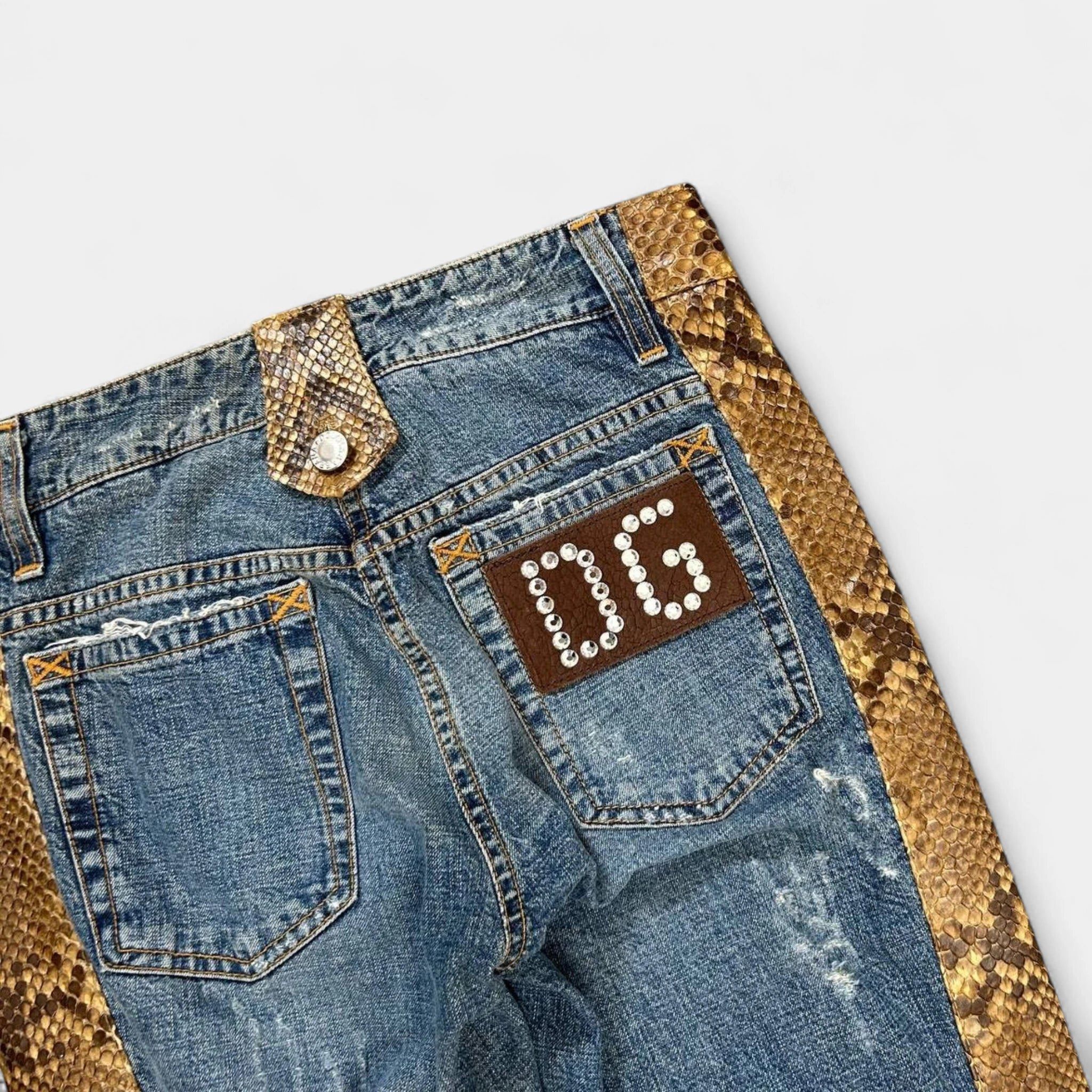 Dolce & Gabbana Dolce & Gabbana Geniune Python Light Blue Denim Pants Size US 29 - 5 Thumbnail