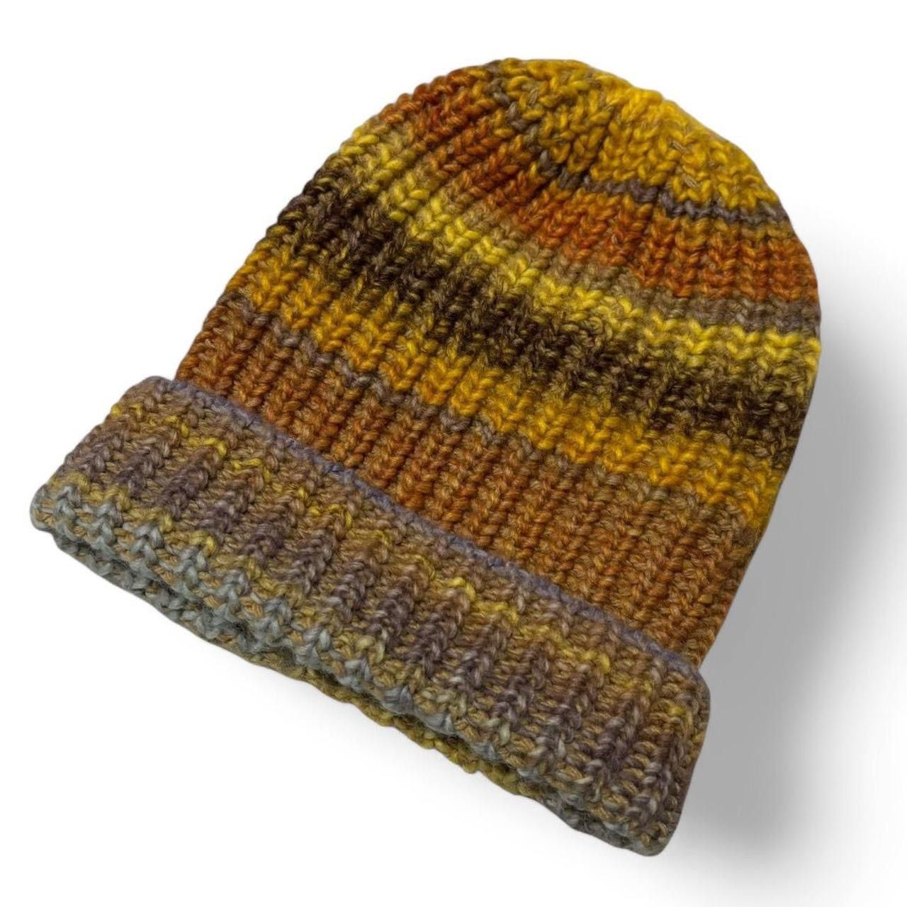 Vintage Vintage 1990s Patterned Wool Blend Knit Beanie Size ONE SIZE - 1 Thumbnail