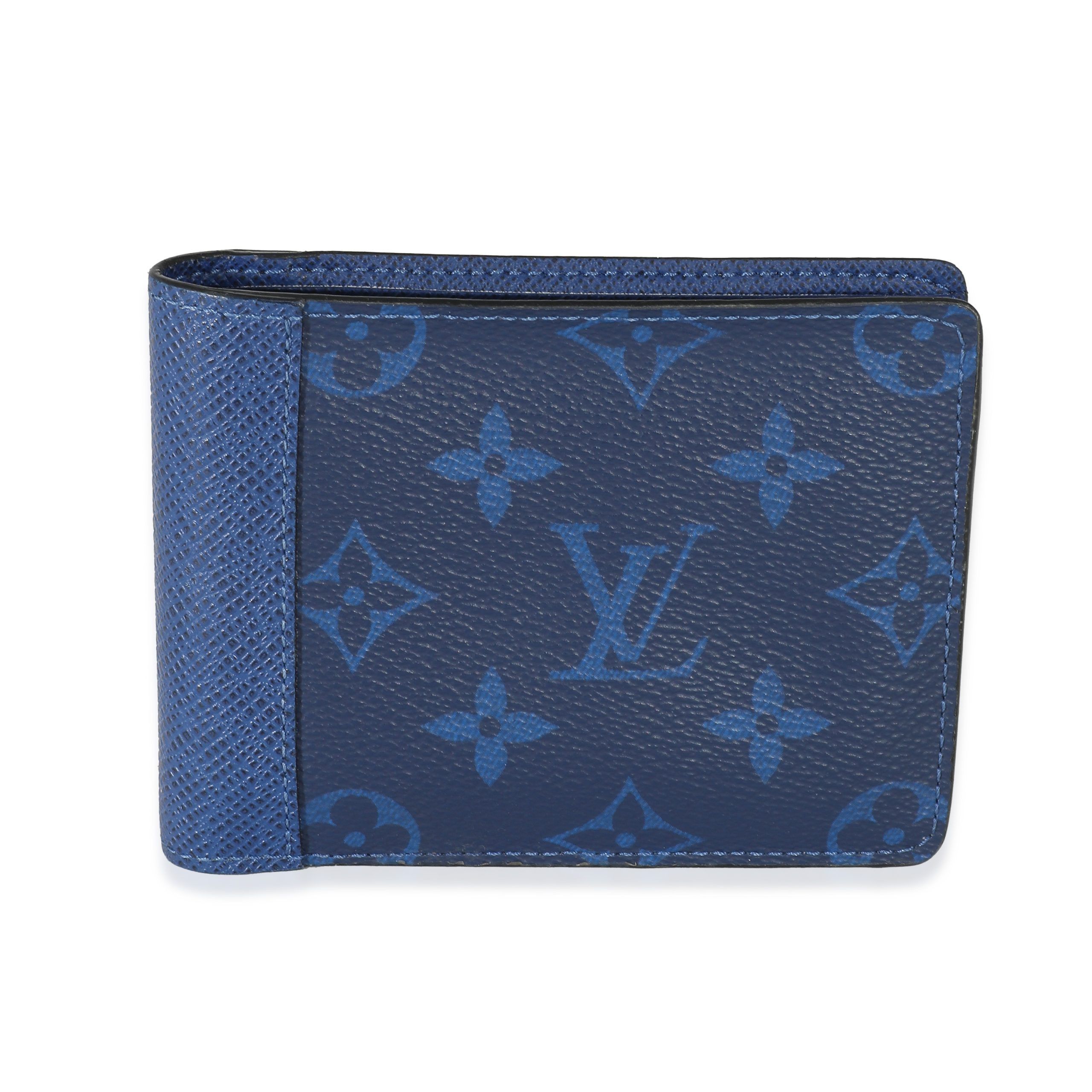 image of Louis Vuitton Blue Taiga Monogram Cobalt Canvas Taigarama Multiple Wallet, Women's