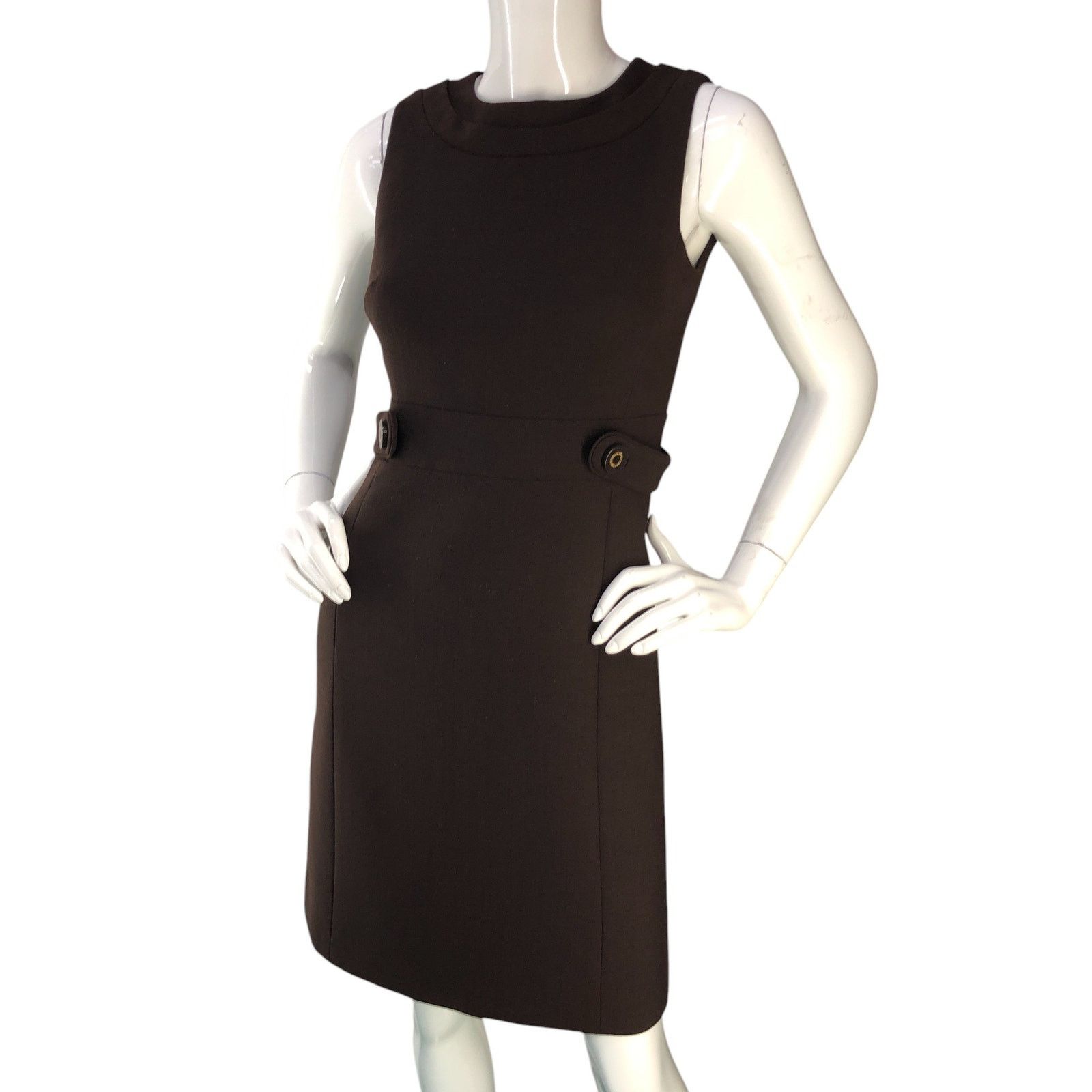 Tory Burch Tory Burch Size 2 Dress Sheath Sleeveless Wool Blend Brown Size XS / US 0-2 / IT 36-38 - 1 Thumbnail
