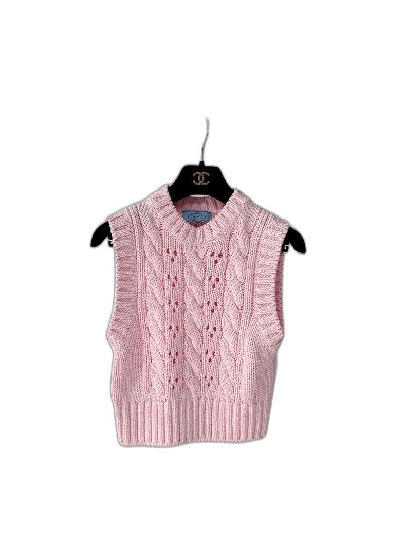Prada Prada Pink Knitted Sleeveless Top-2506 Size S / US 4 / IT 40 - 1 Thumbnail