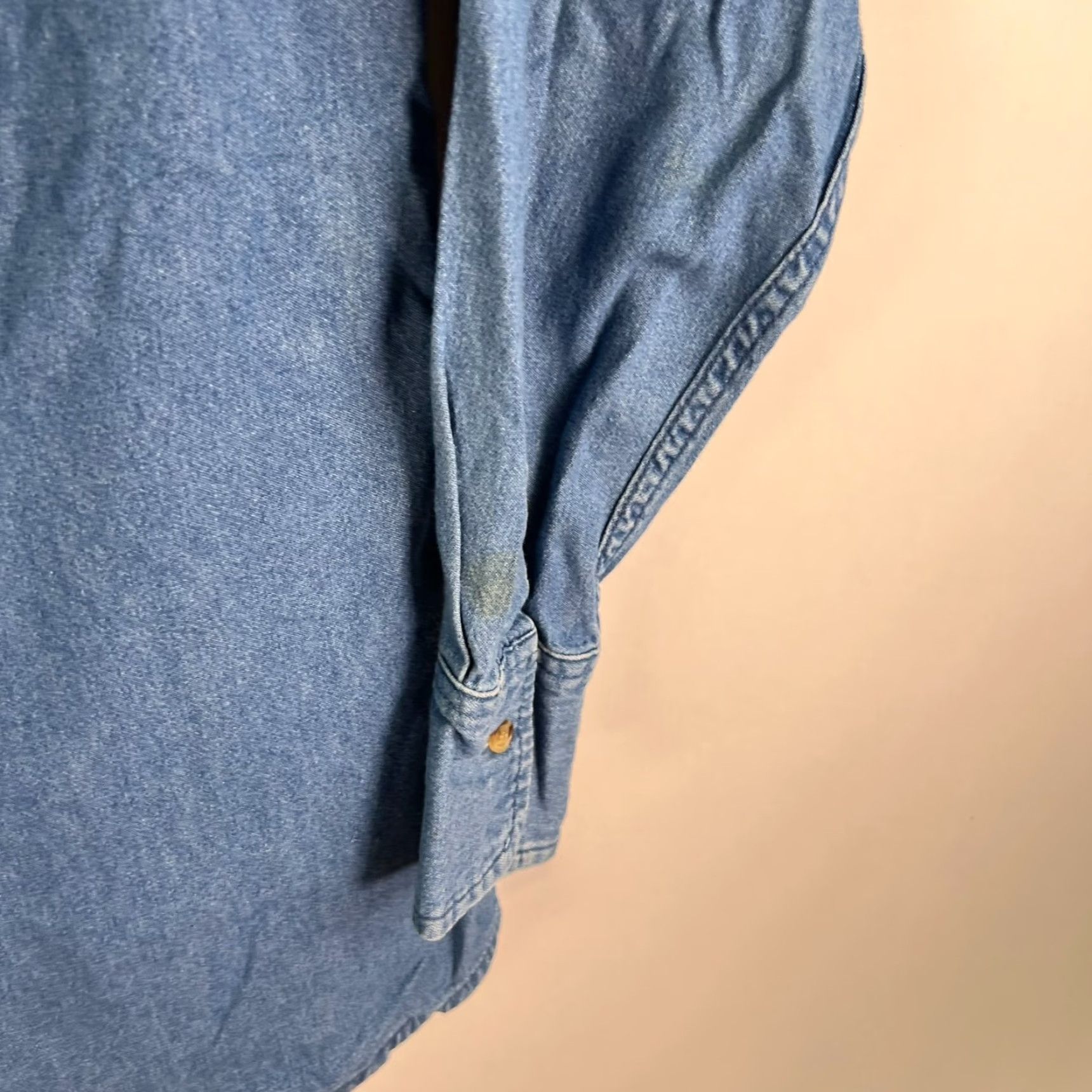 Denime VINTAGE Crazy Cowboy Men’s Denim Shirt Long Sleeve Button-Up Blue Size L Casual, Party, Workwear Size US L / EU 52-54 / 3 - 3 Thumbnail