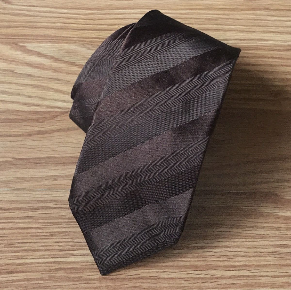 Corneliani Corneliani Brown Stripped Classic Silk Mens Tie Size ONE SIZE - 2 Thumbnail