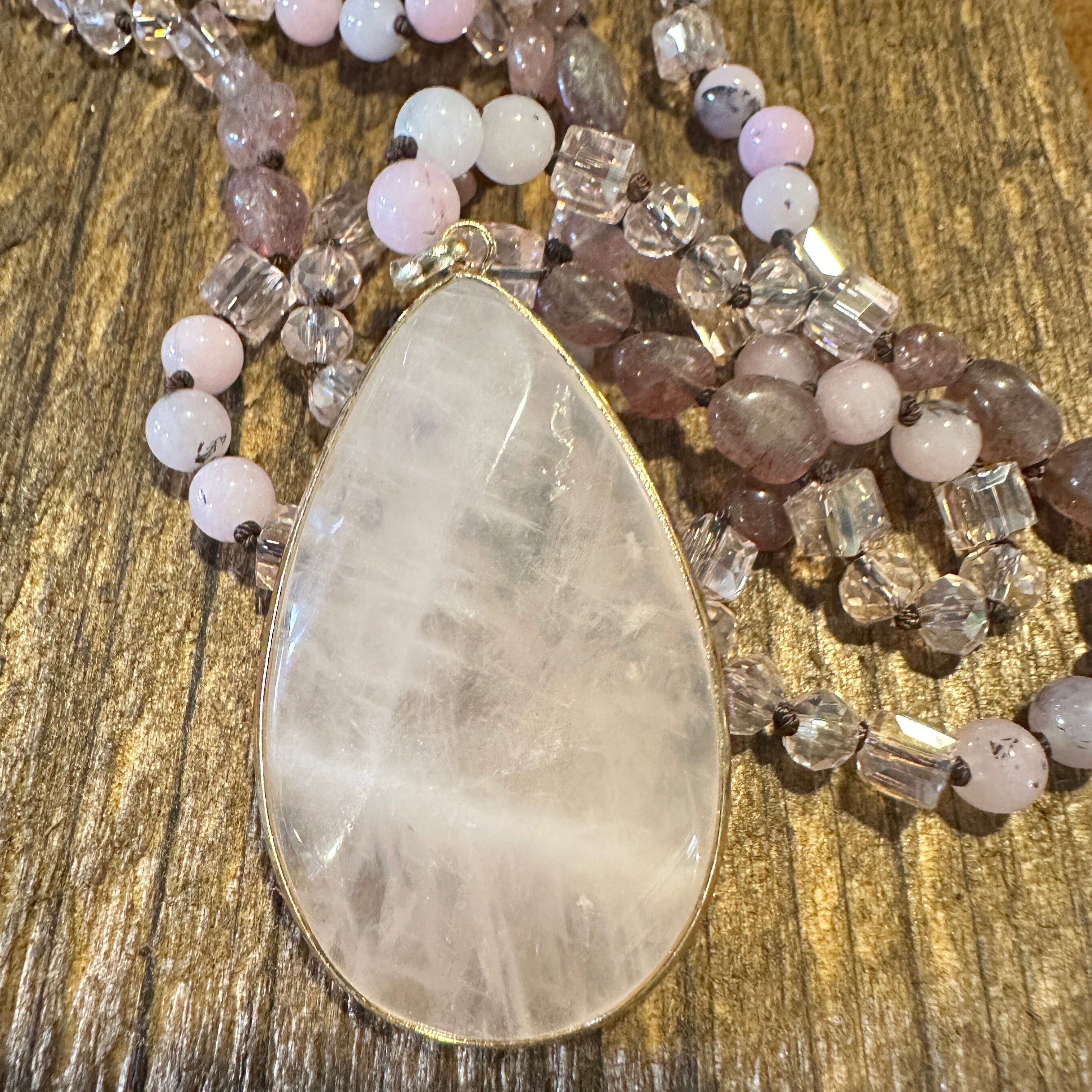 Other Bohemian Natural Stone Glass Knot Pendant Necklace | Gift Bo Size ONE SIZE - 9 Thumbnail