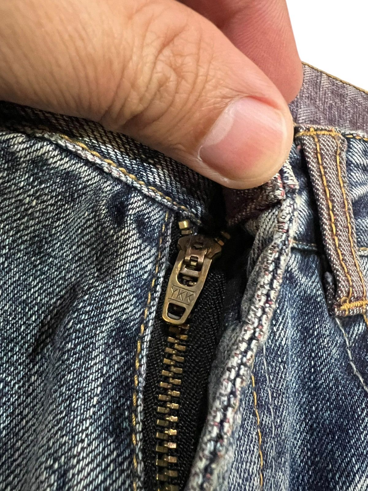 Japanese Brand Vintage Semantic Design Ditressed Flare Mudwash Jean Size US 31 - 11 Thumbnail