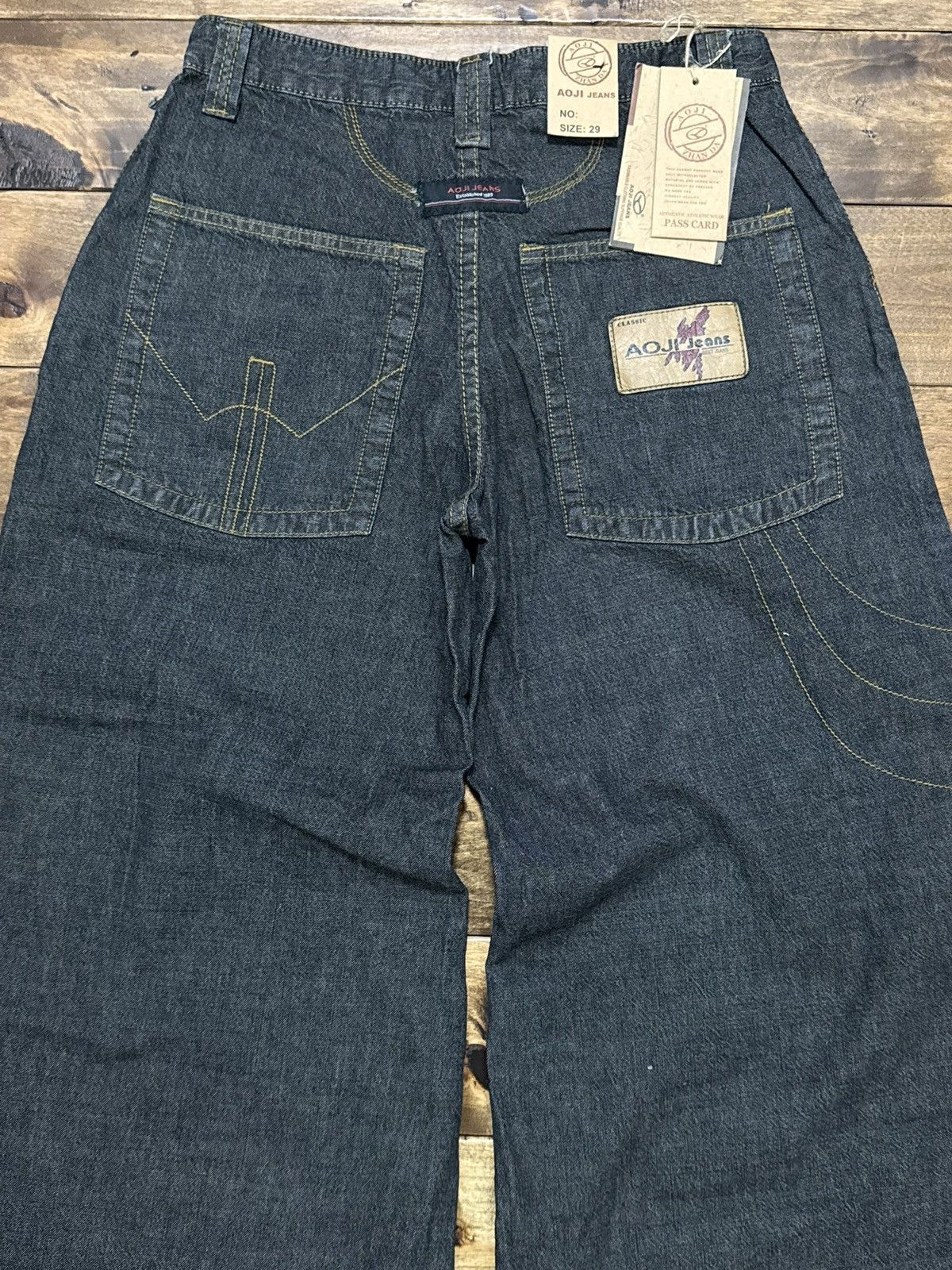 Vintage Vtg AOJI Jean Shorts Wide Leg Rave Y2K Baggy Skater Denim Size US 29 - 4 Thumbnail