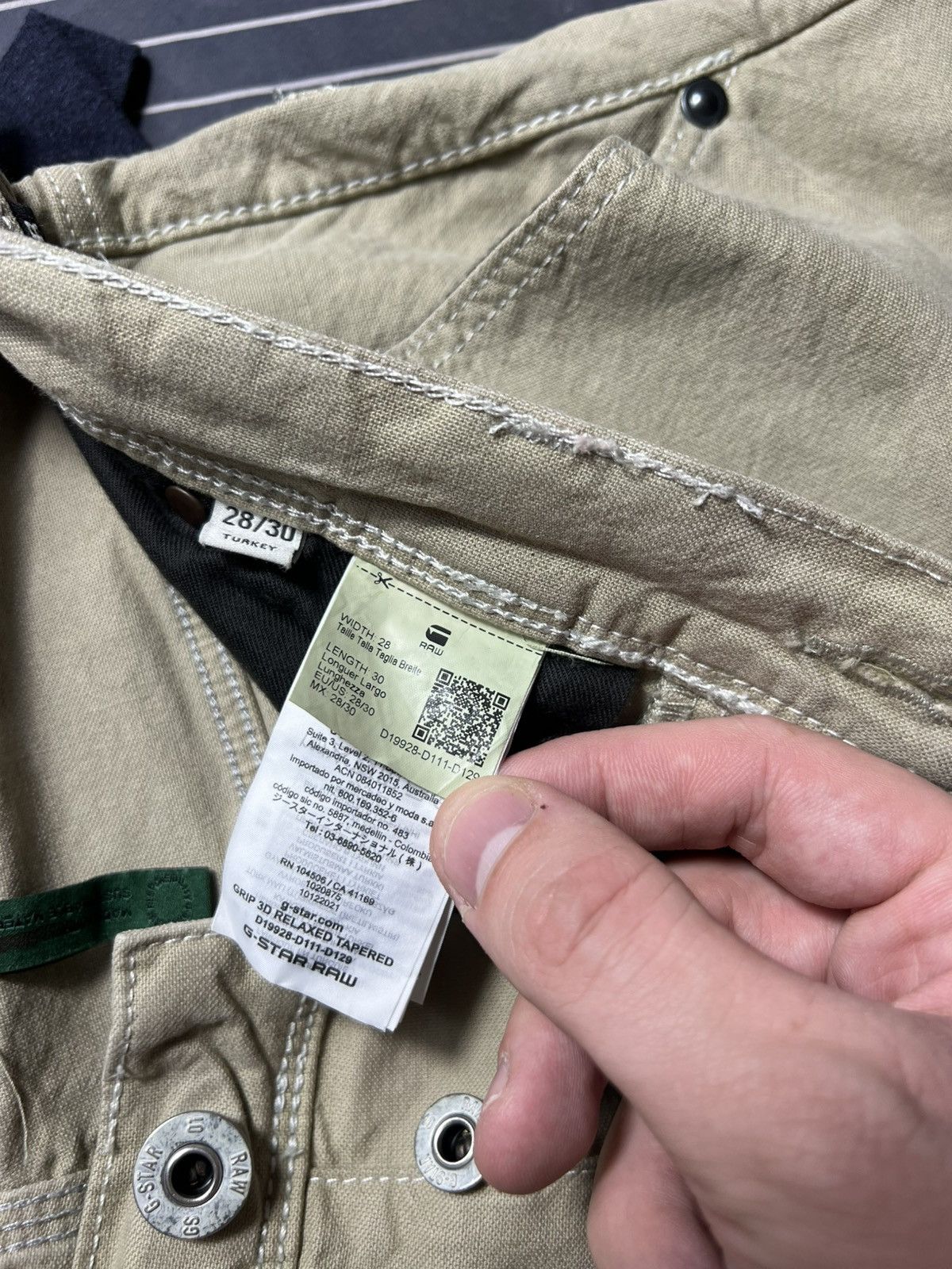 G-Star G-Star Grip 3D Relaxed Tapered Fit Pants Raw Workwear Chino Size US 28 / EU 44 - 19 Thumbnail