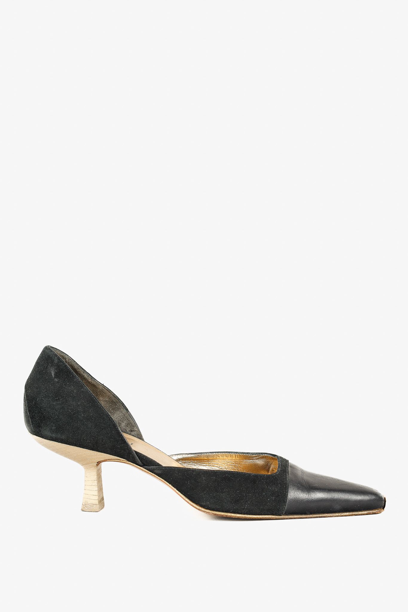 Gucci Tom Ford Era Black-Suede Pointed Toe Kitten Heels