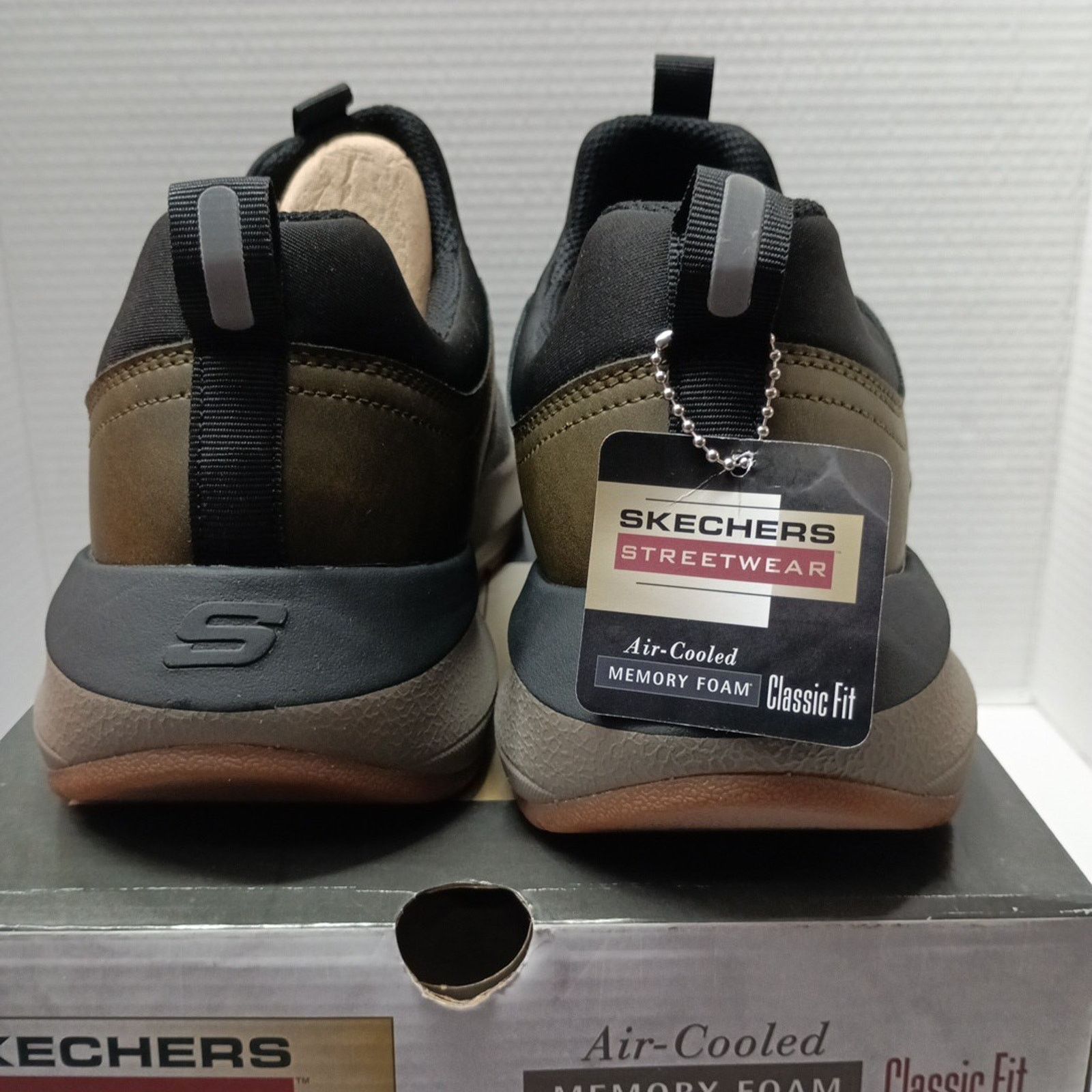 SKECHERS Men's Skechers Sneakers Size 12 Gray Black Olive Classic Fit Size US 12 / EU 45 - 5 Thumbnail