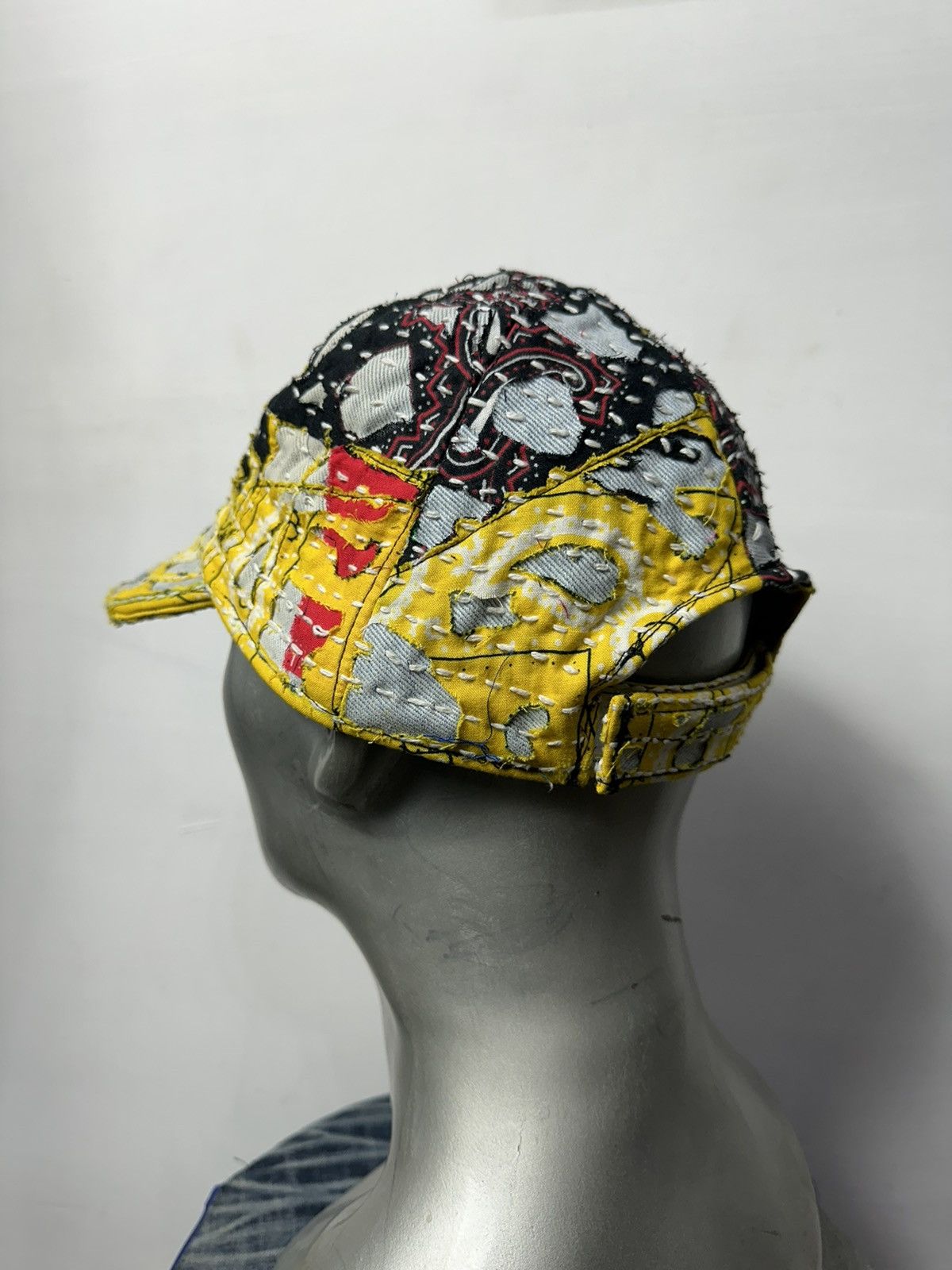 Art Comes First Custom Made Distressed Paisley Patchwork Boro hats Size ONE SIZE - 6 Thumbnail