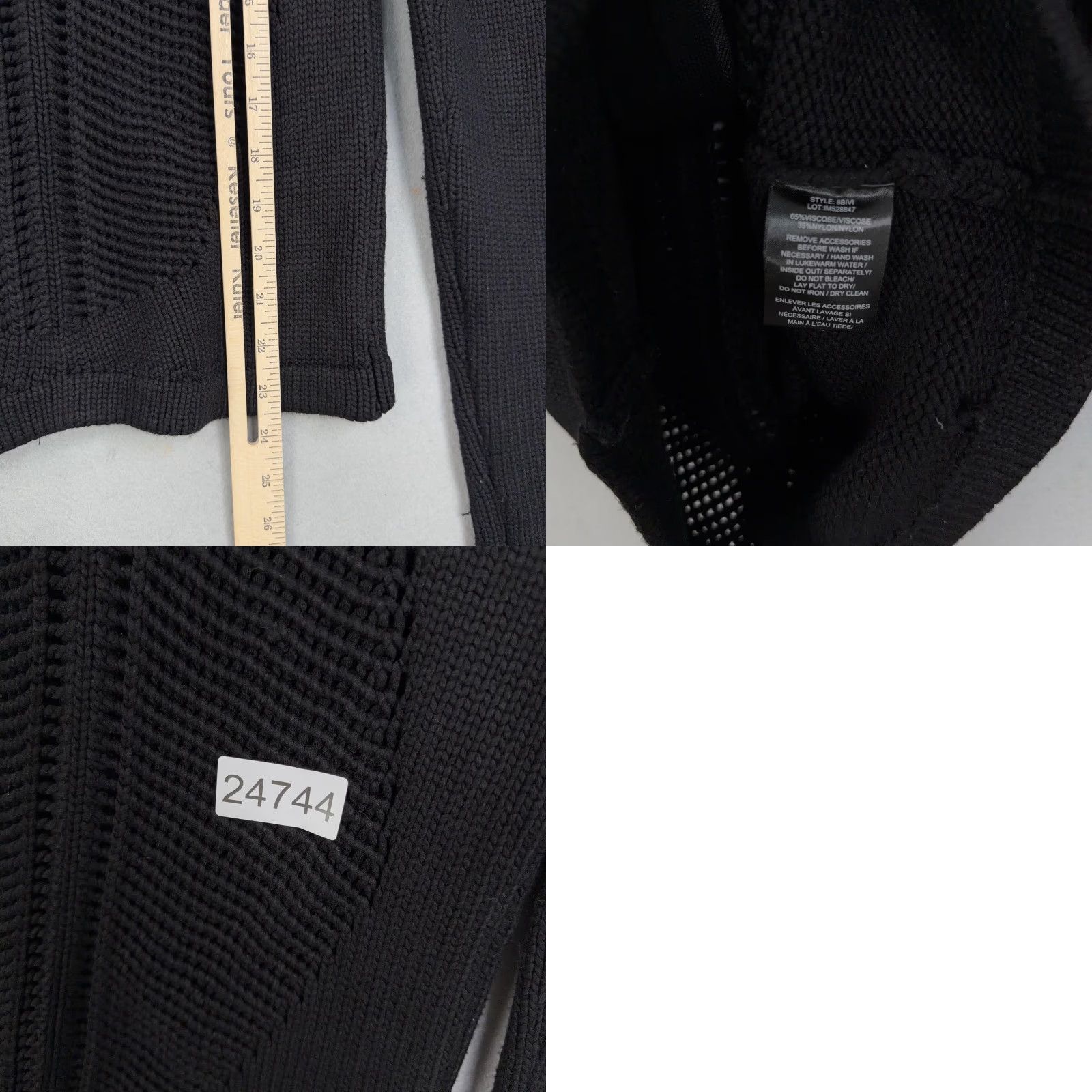 Parasuco Parasuco Sweater Womens Small Black Cardigan Urban Minimal Streetwear Casual Y2K 90s Hip Hop Full Zip Mock Neck Knit Heavyweight Zipper Size S / US 4 / IT 40 - 9 Thumbnail