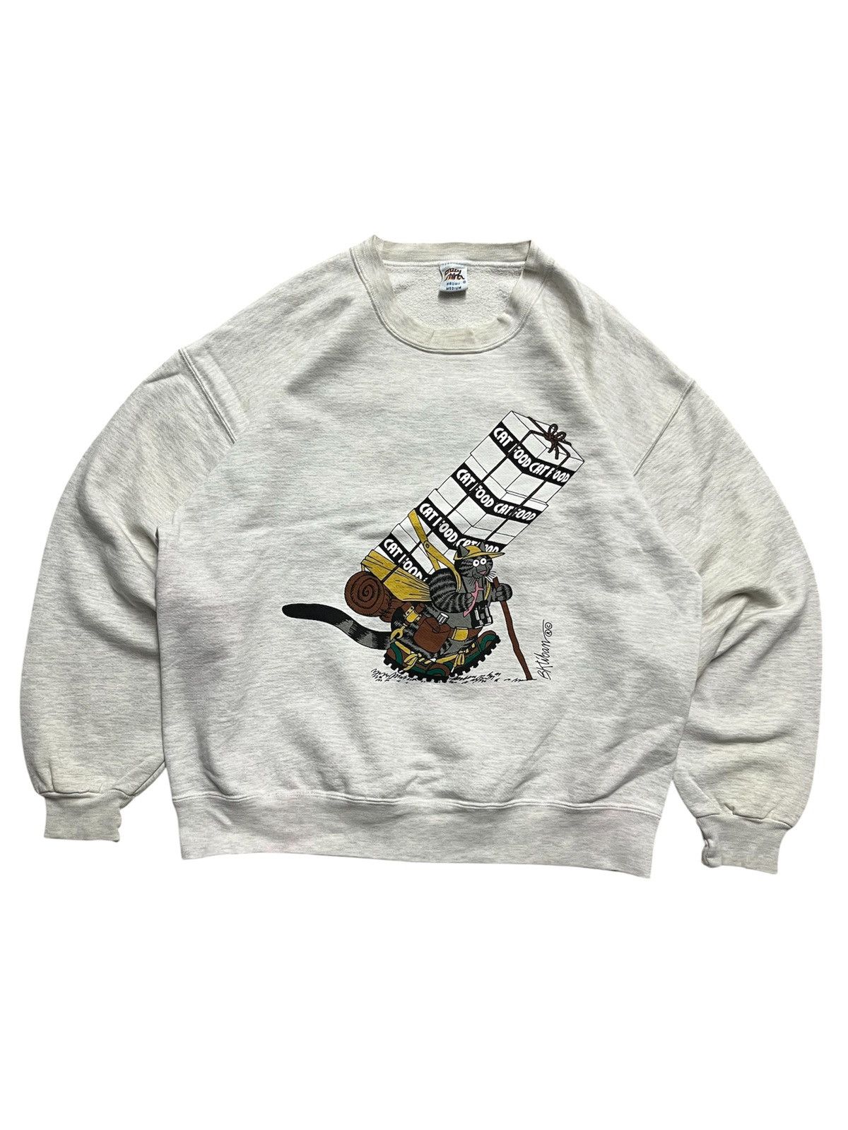 Vintage 90s Bkliban Hawaii Hiking Cat Crewneck Sweatshirt Size US M / EU 48-50 / 2 - 1 Thumbnail
