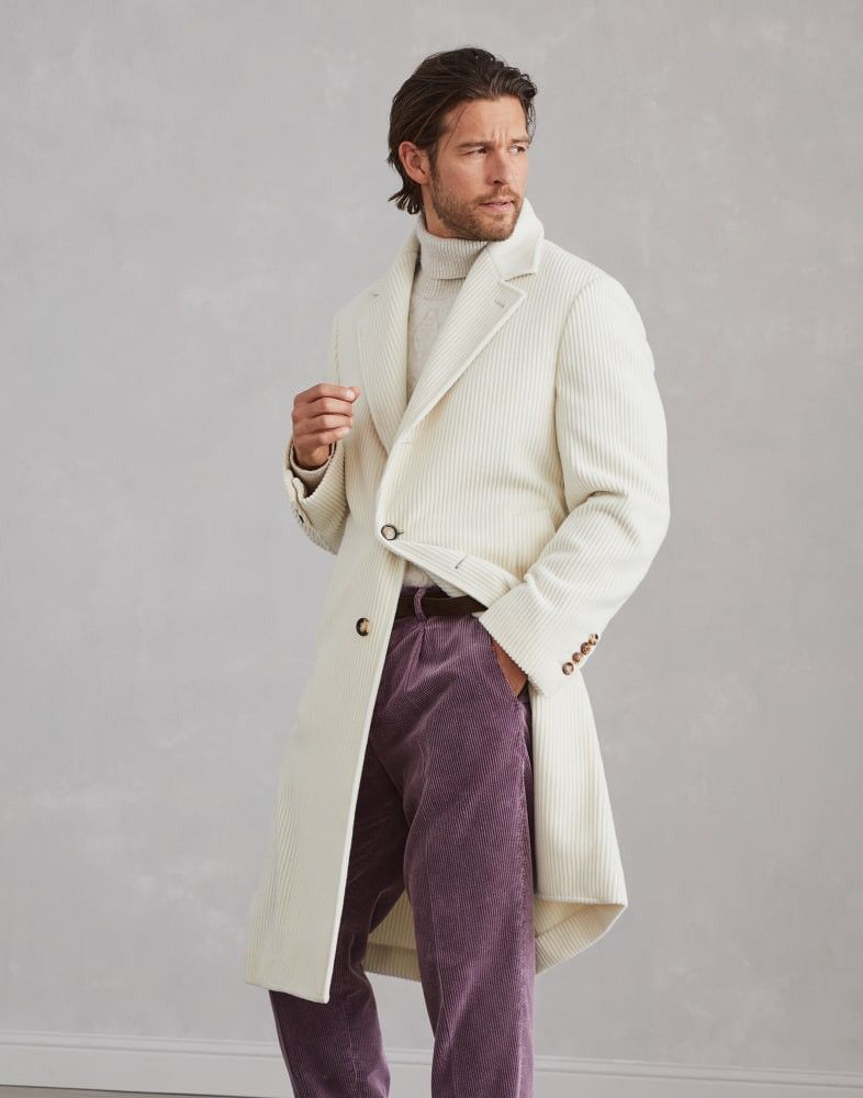 o1w1db10825 Cashmere Overcoat in White