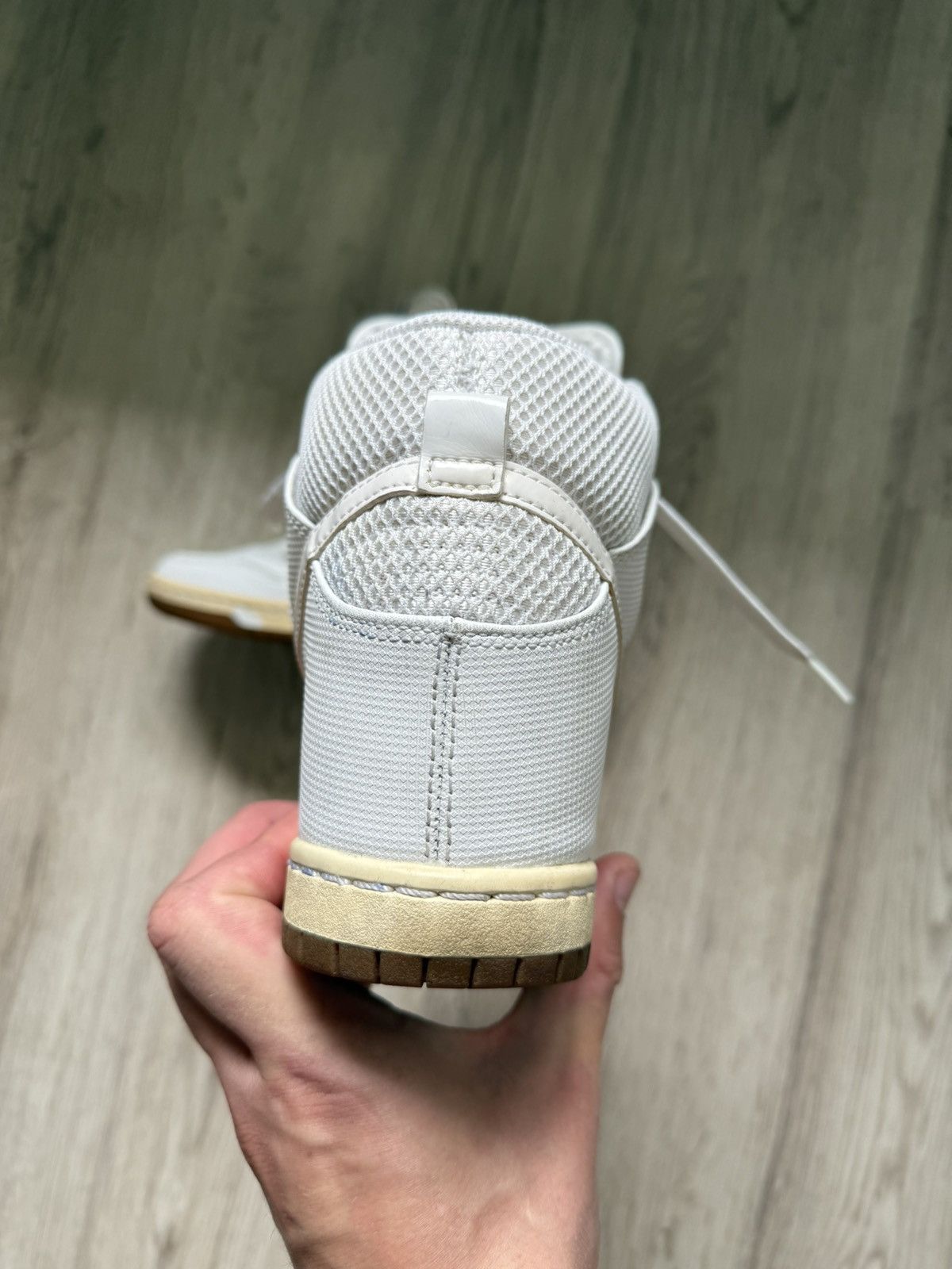 Nike RARE🔥 Nike Dunk Sky Hi Mesh White Leather Sz Sneaker Wedge Size US 8.5 / IT 38.5 - 21 Thumbnail