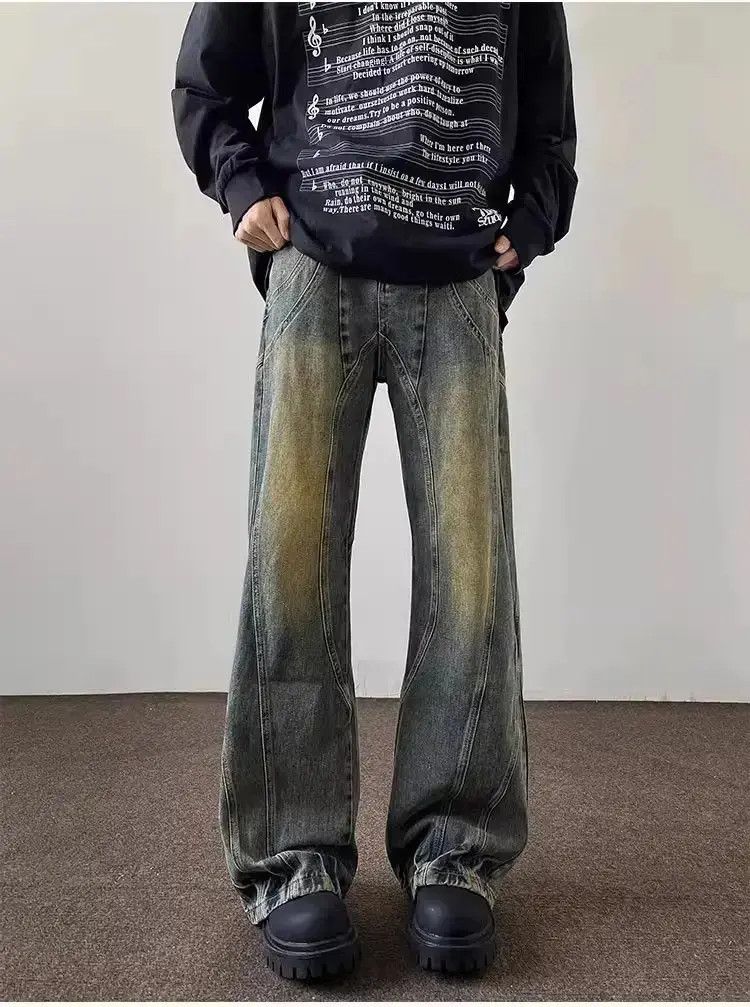 Japanese Brand Retro straight leg casual washed jeans Size US 32 / EU 48 - 6 Thumbnail