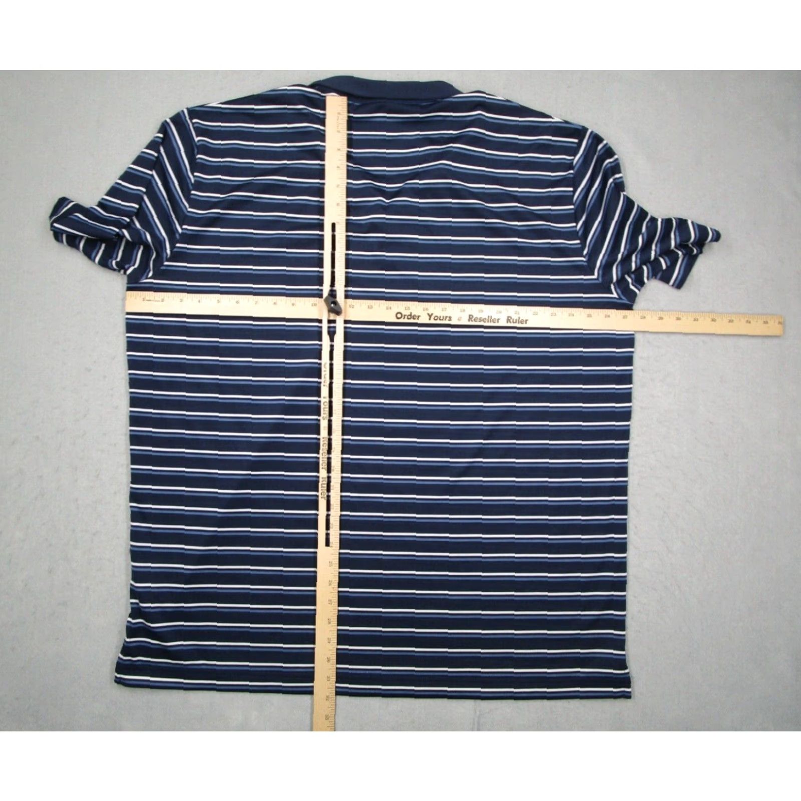 Callaway CALLAWAY Polo Shirt Mens 2XL Blue Striped OPTI-DRI UPF Performance Moisture Wicking Golf Logo SS Short Sleeve Classic 100% Polyester Size US XXL / EU 58 / 5 - 6 Thumbnail