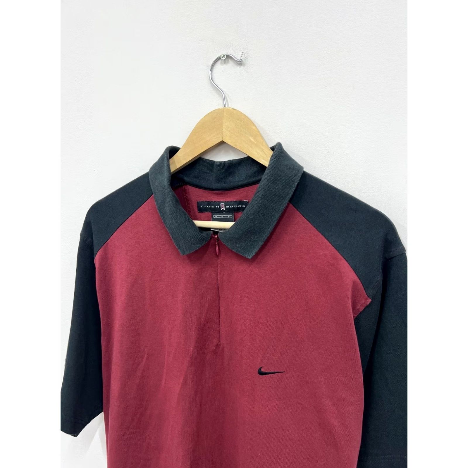 Nike VINTAGE Nike Polo Shirt Dri-Fit Tiger Woods Mens L Burgundy Size US L / EU 52-54 / 3 - 2 Thumbnail