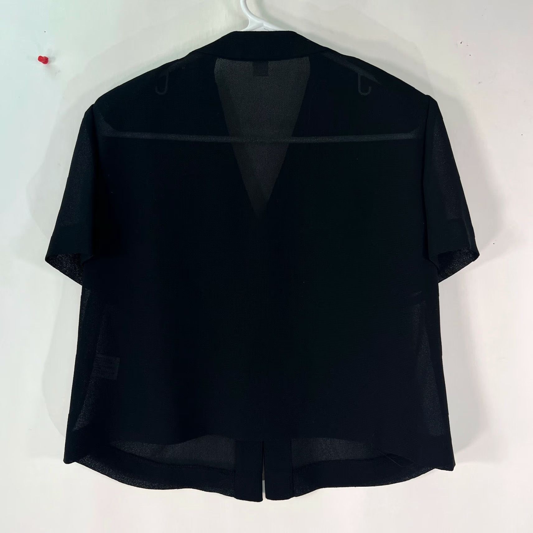 Talbots Talbots Blazer Jacket Petites Womens Short Sleeve Embroidered Edges Black Size 8 Size 30" / US 8 / IT 44 - 2 Thumbnail